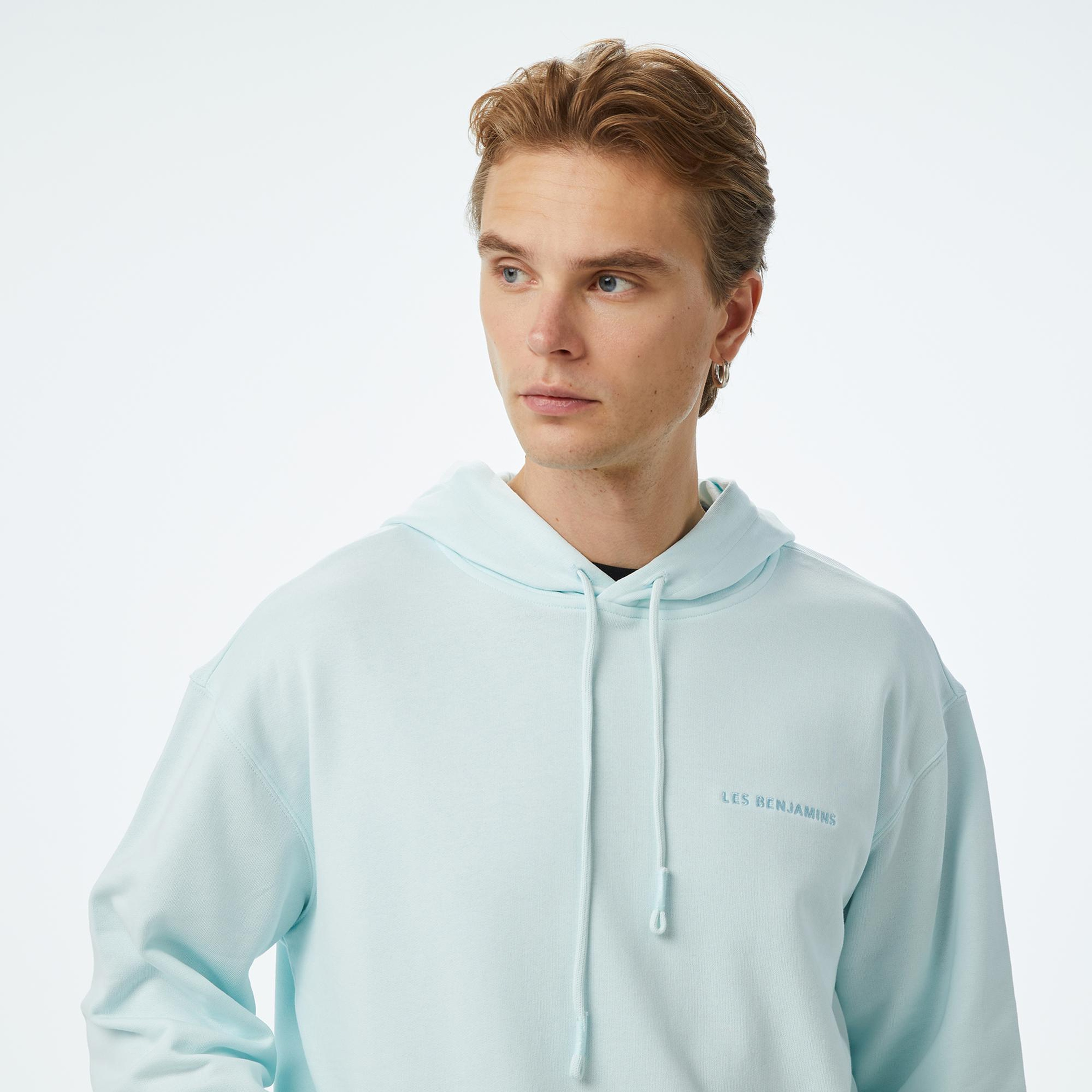Les Benjamins Essentials Erkek Mavi Hoodie