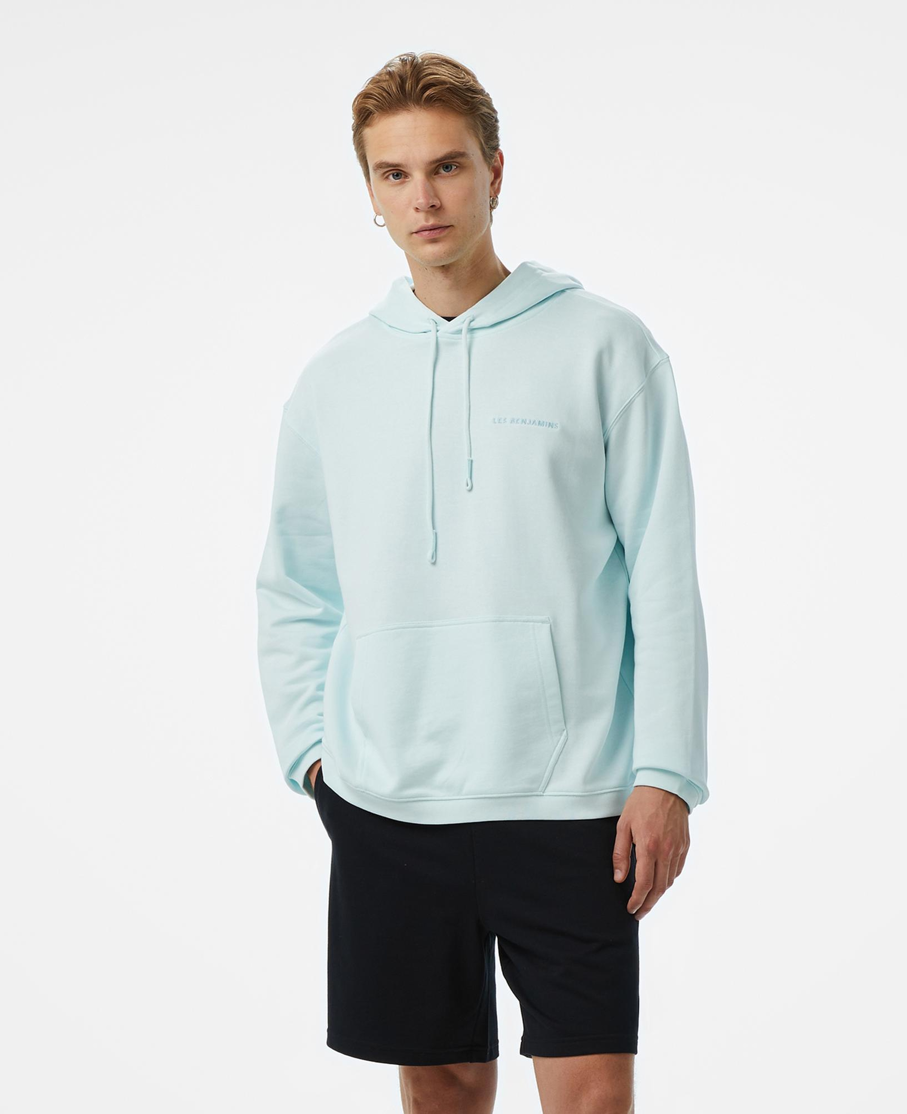 Les Benjamins Essentials Erkek Mavi Hoodie