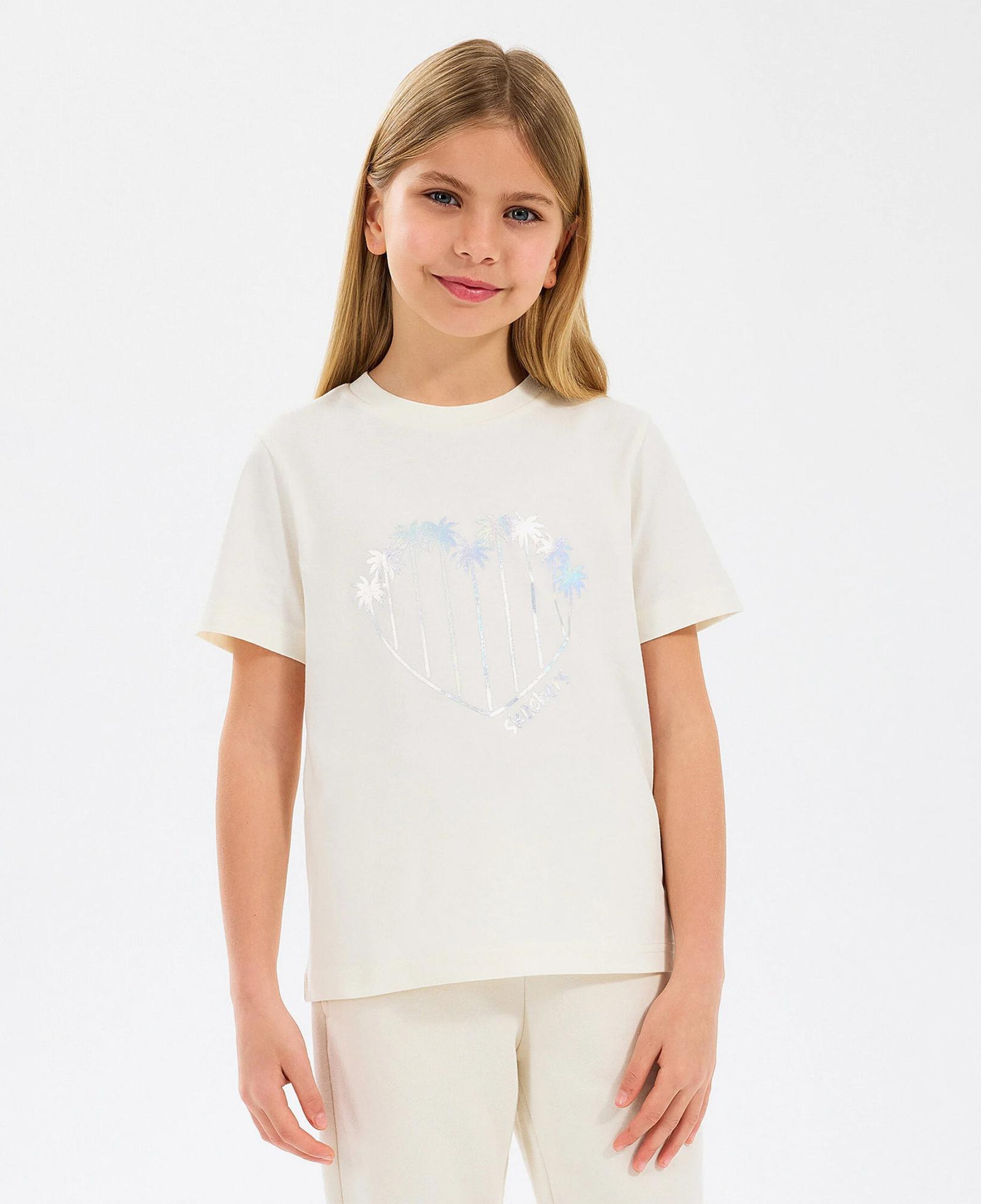 Skechers Regular Fit Baskılı Çocuk Beyaz T-Shirt