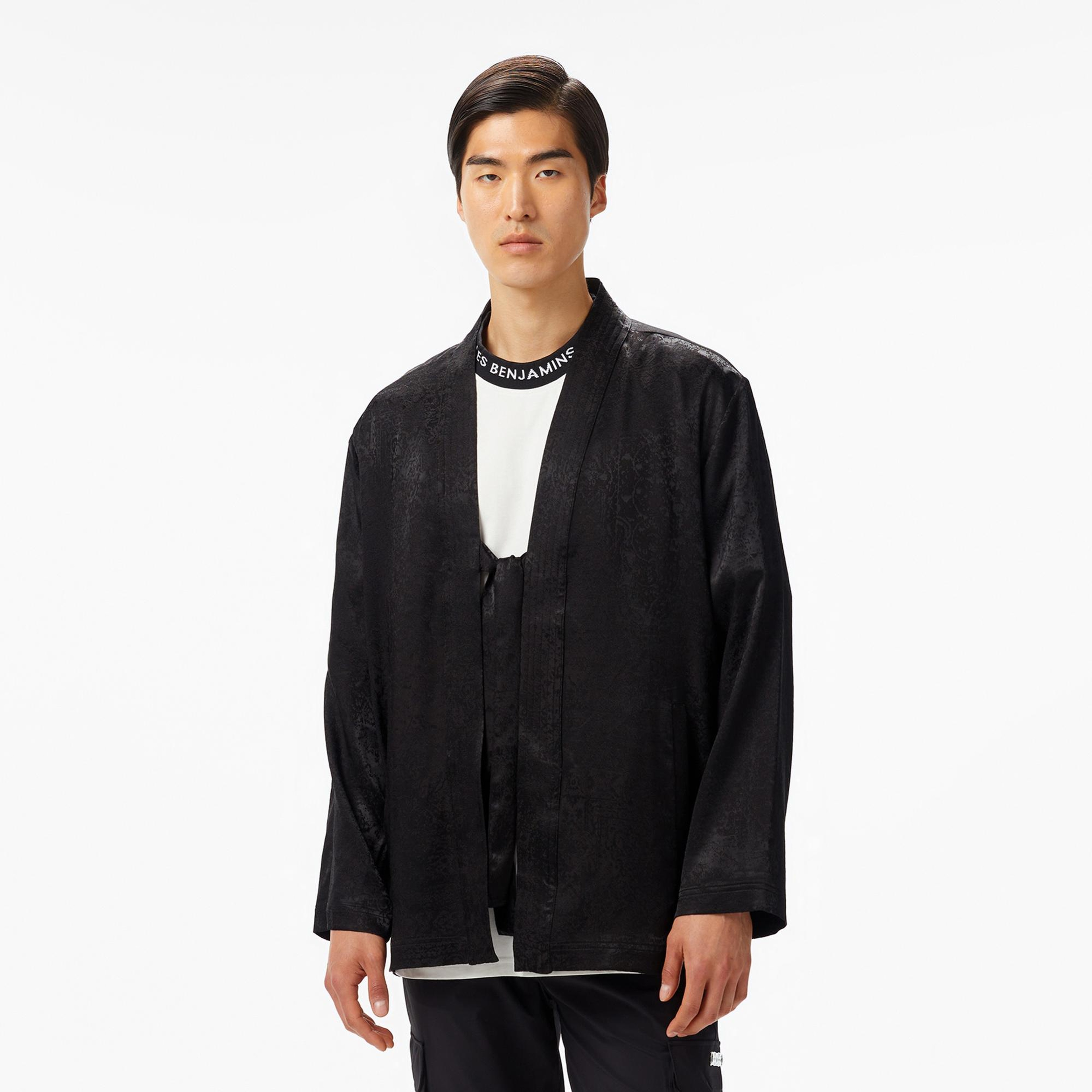 Les Benjamins Classic 401 Erkek Siyah Kimono Ceket