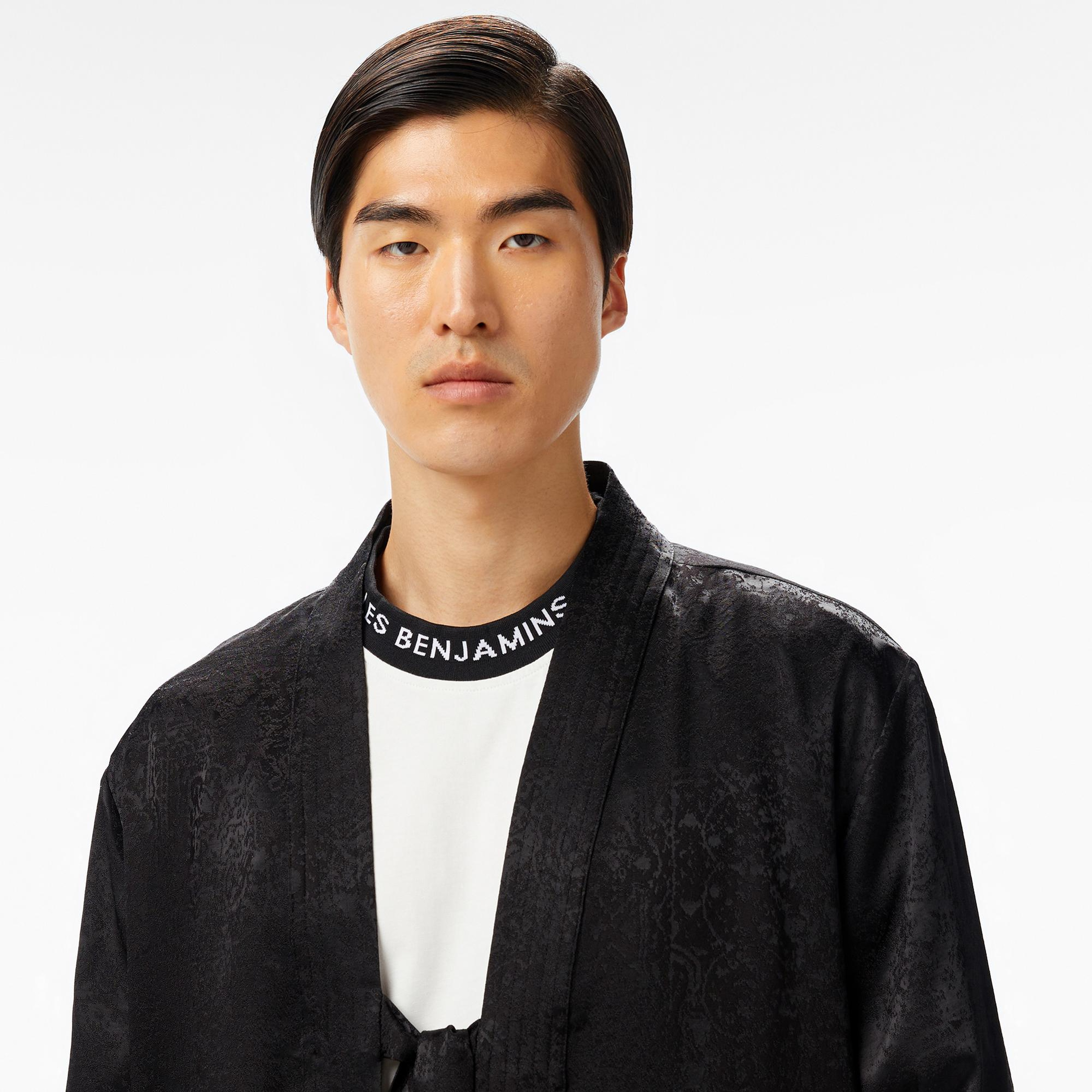 Les Benjamins Classic 401 Erkek Siyah Kimono Ceket