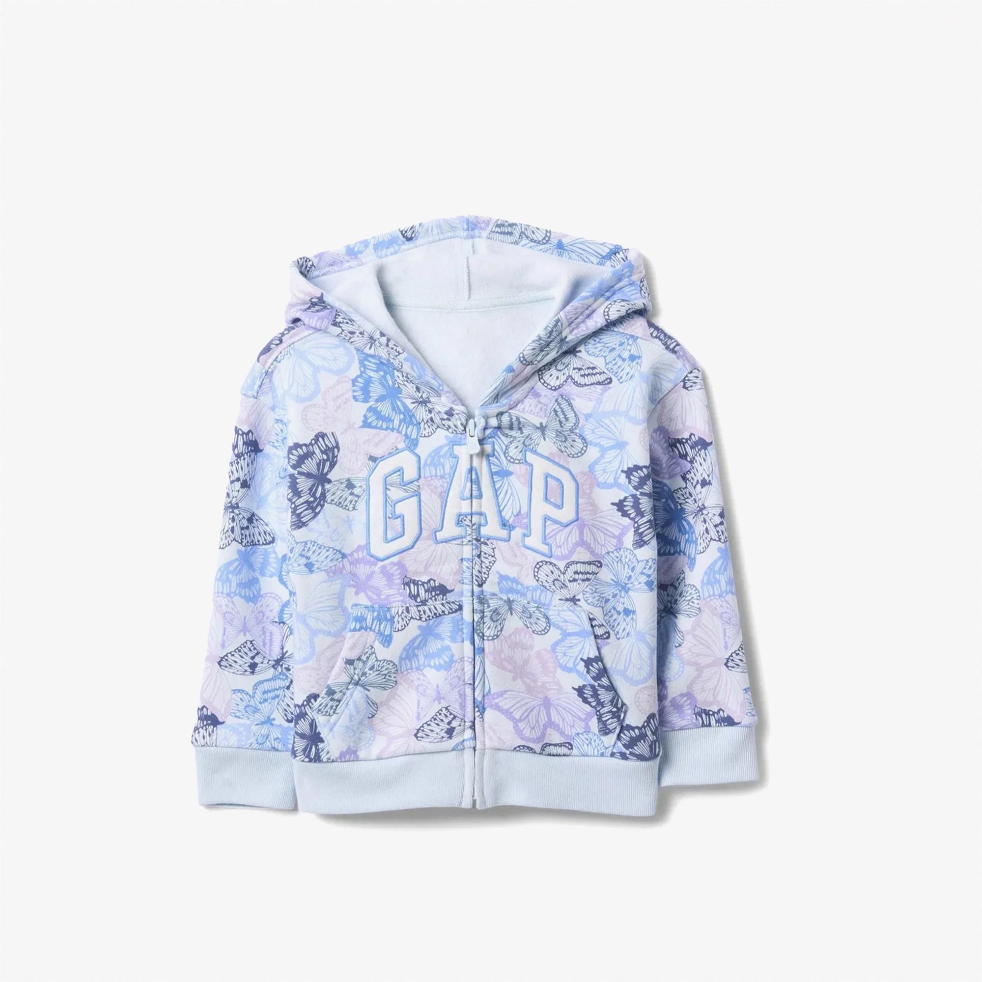 Gap Logo Fermuarlı Çocuk Gri Sweatshirt