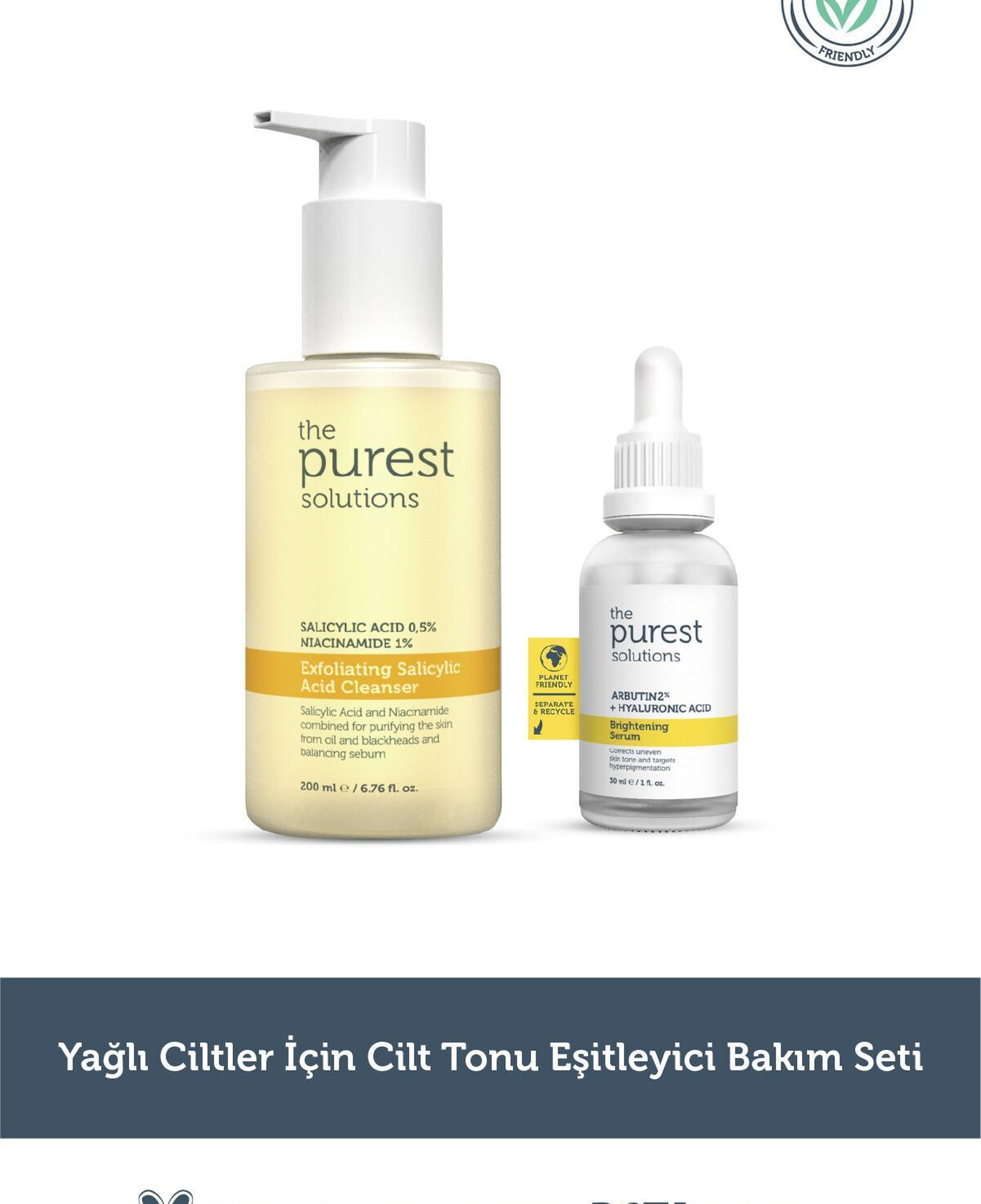 The Purest Solutions Yağlı ciltler için cilt tonu eşitleyici bakım seti