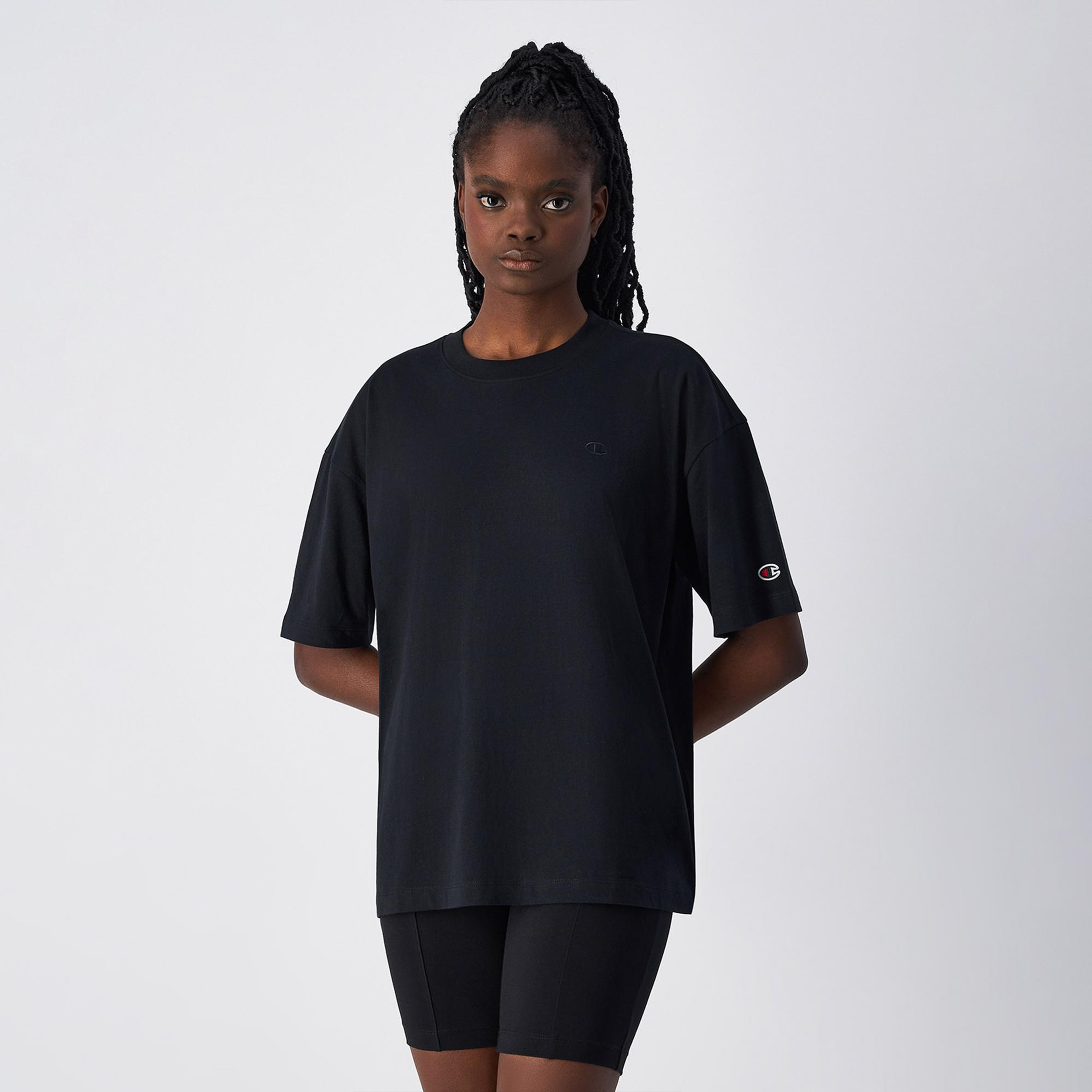 Champion Crewneck SS Kadın Siyah T-Shirt