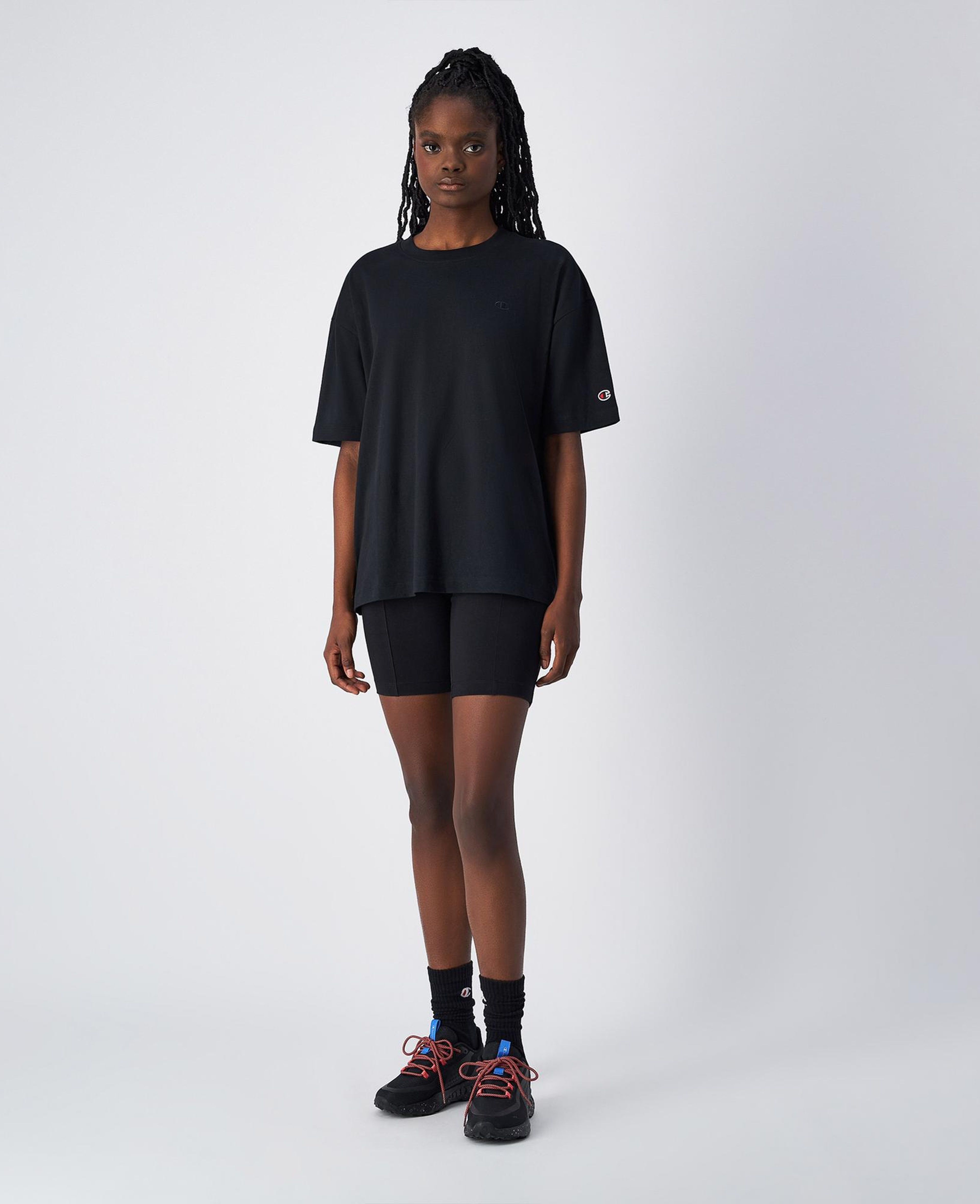 Champion Crewneck SS Kadın Siyah T-Shirt