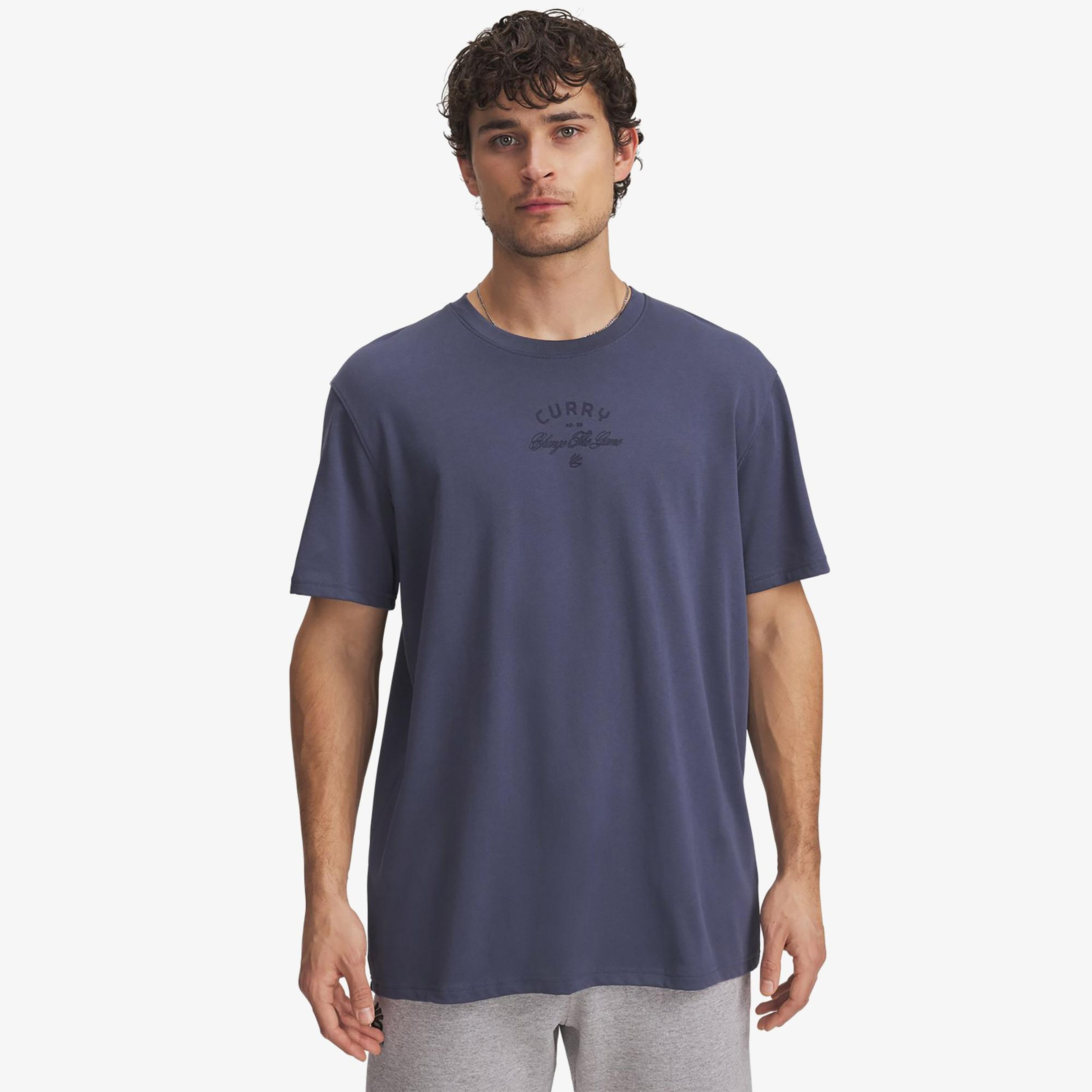 Under Armour Heavyweight Verbiage Erkek Lacivert T-Shirt