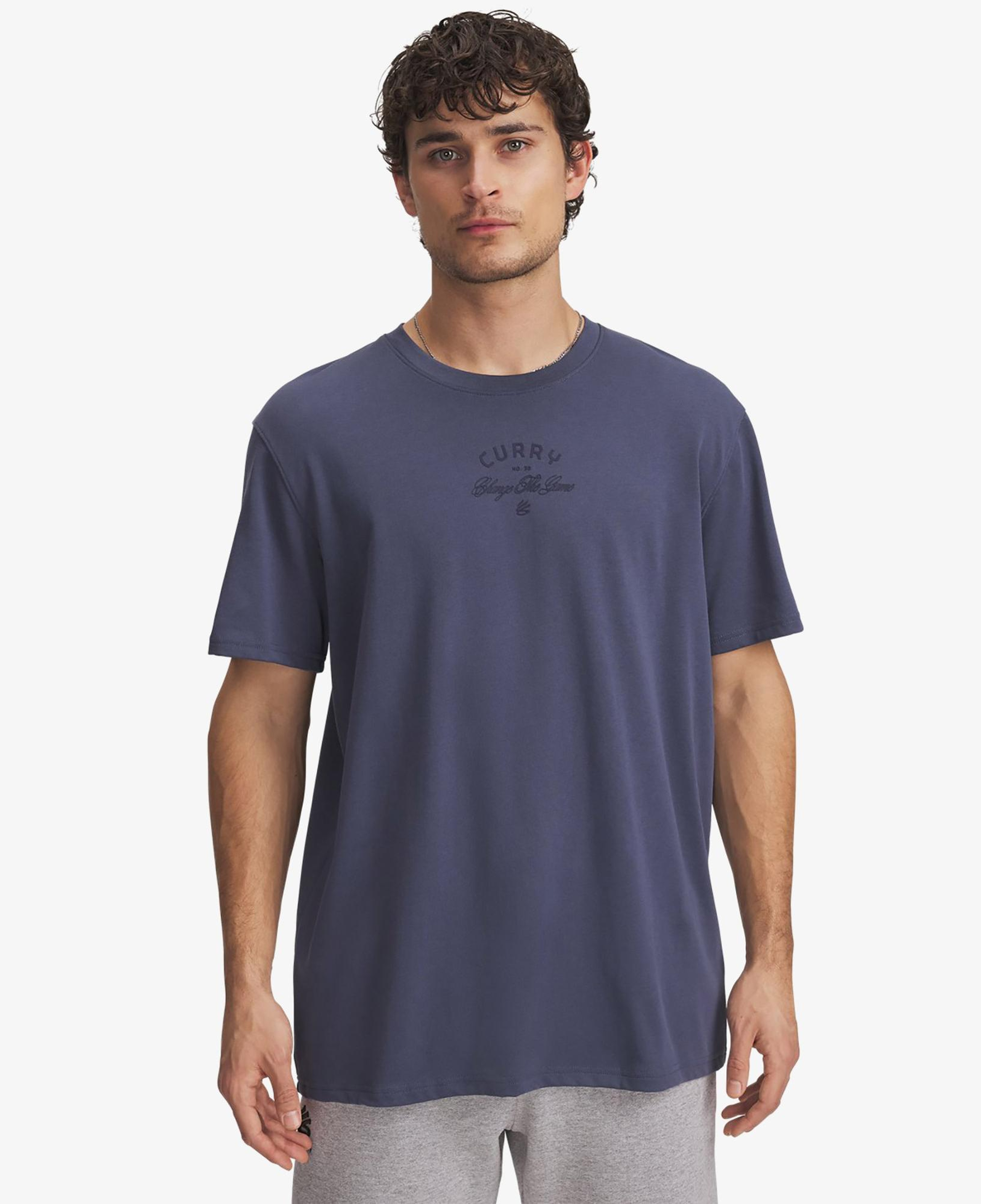 Under Armour Heavyweight Verbiage Erkek Lacivert T-Shirt