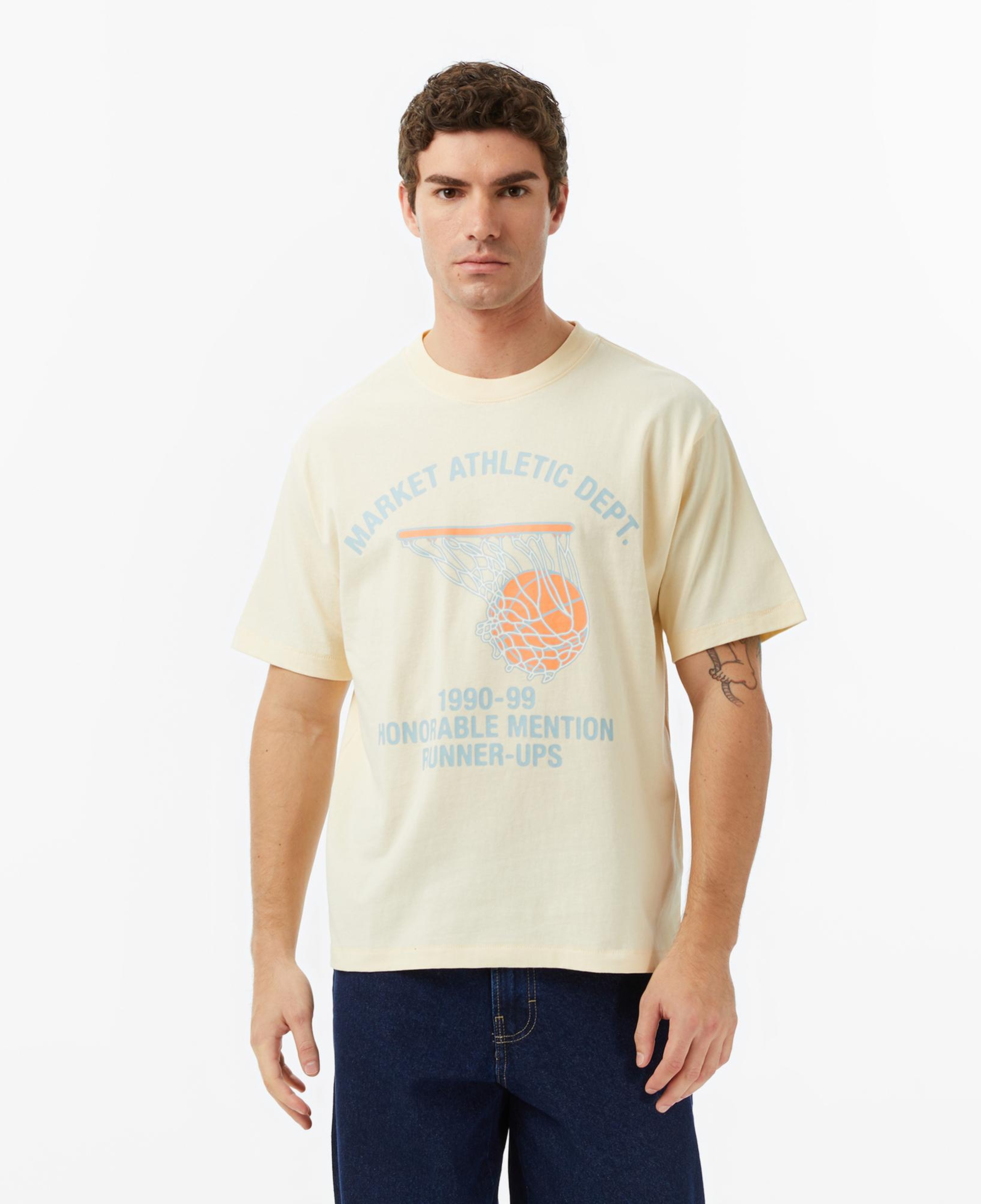 The Market 'Runner Up Basketball' Erkek Krem T-Shirt