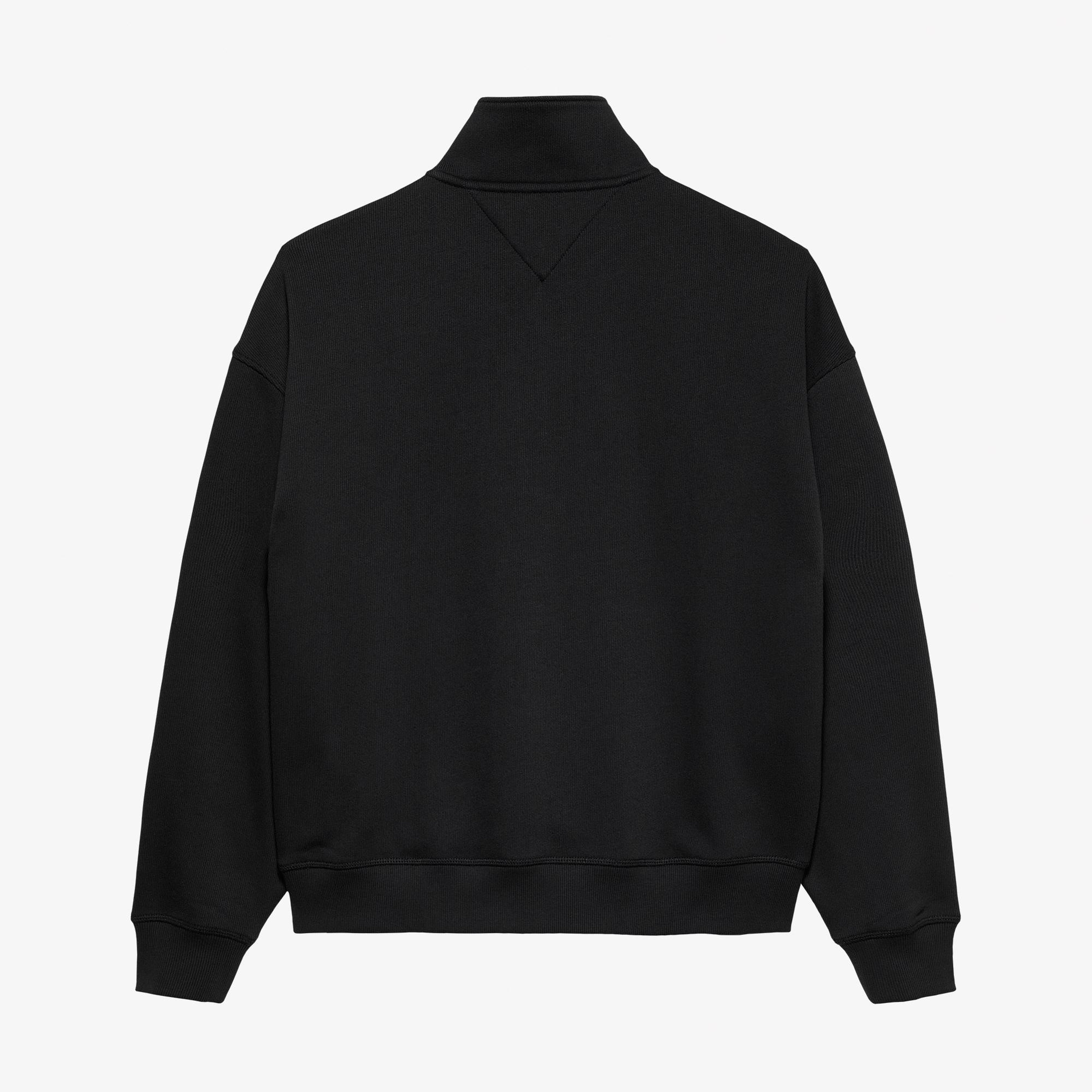 Tommy Hilfiger Jeans 90s Script Rib Fleece Erkek Siyah Sweatshirt