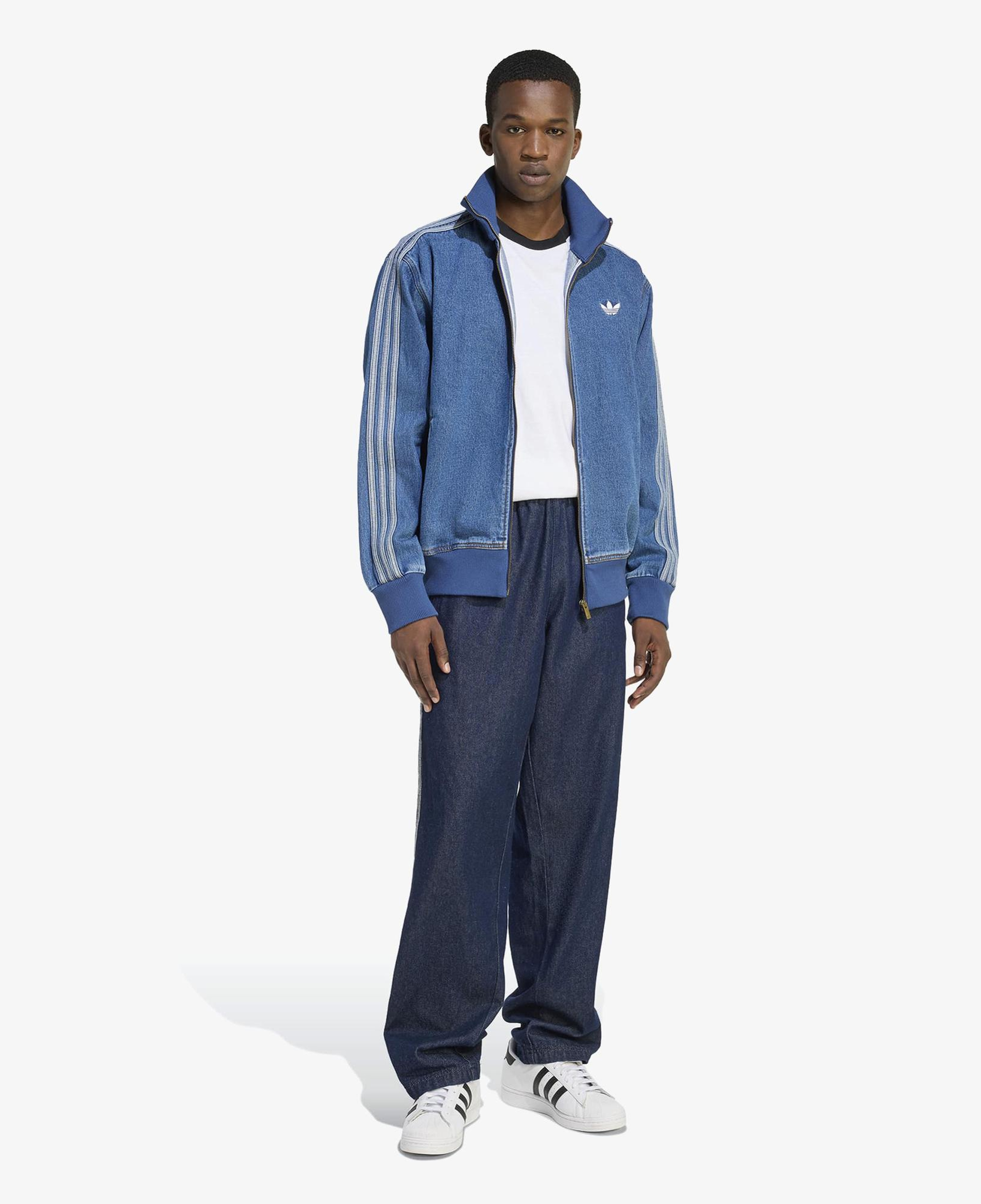 adidas Denim Firebird Erkek Mavi Ceket