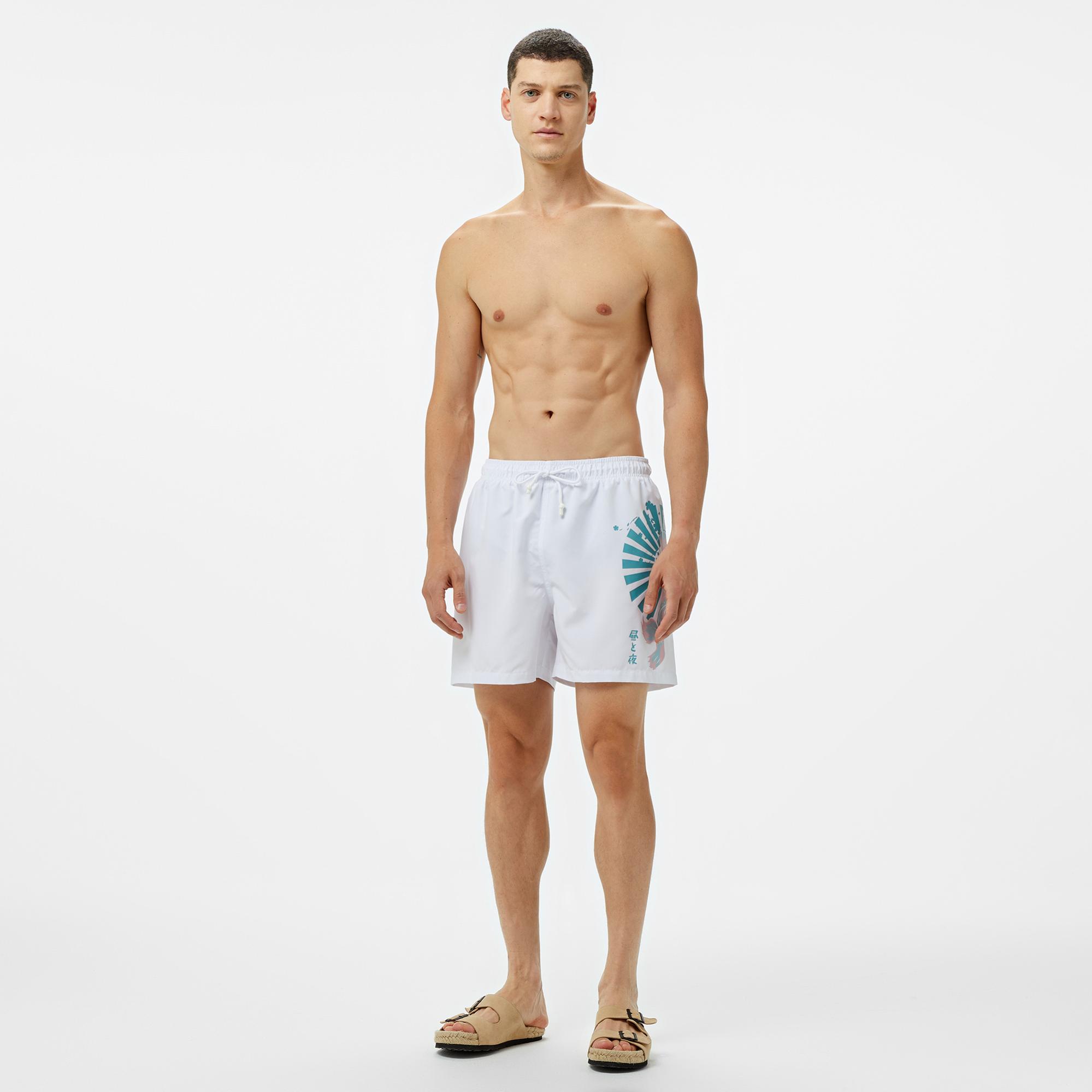 UNITED4 Erkek Beyaz Deniz Şortu