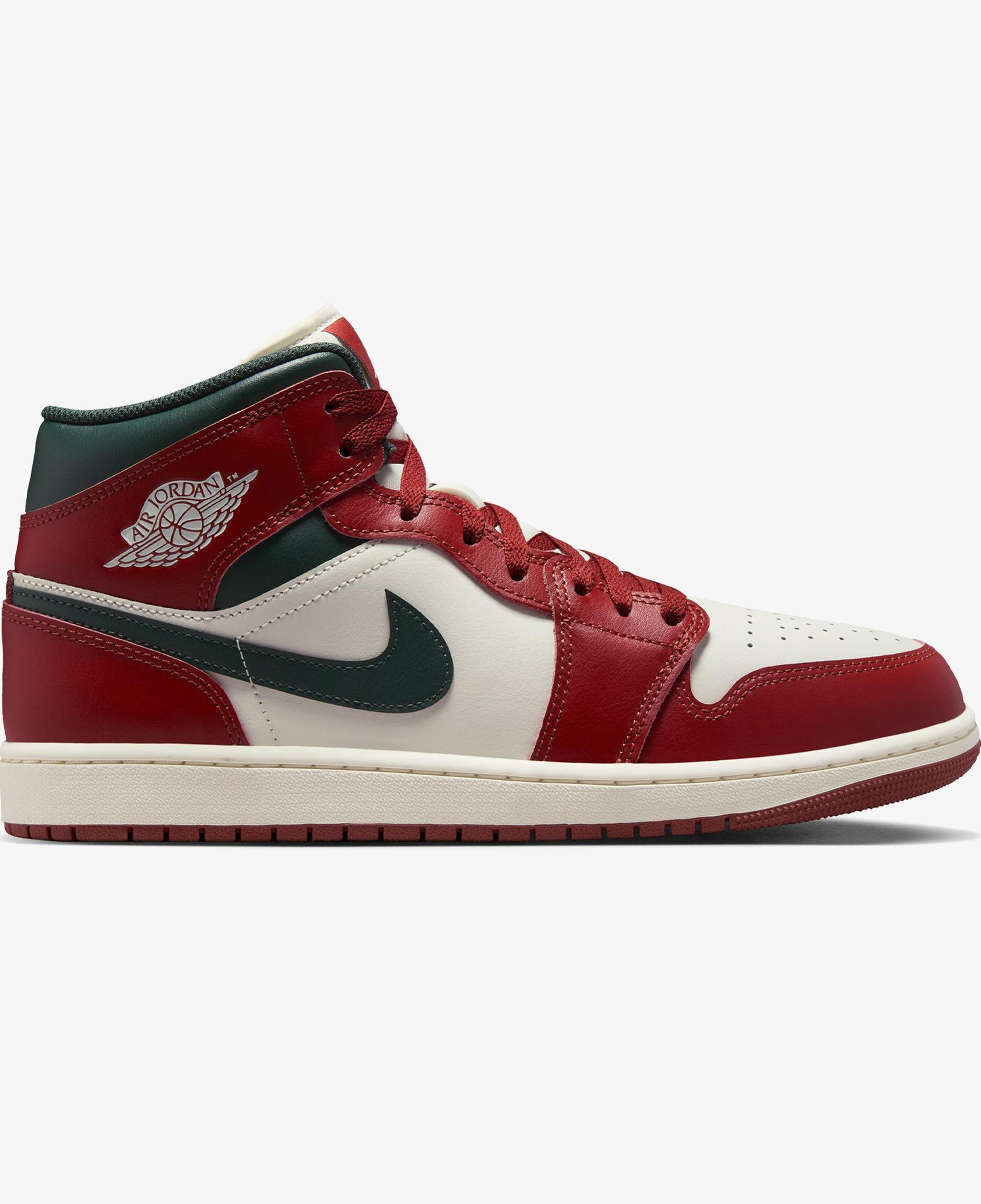 Jordan Air 1 Mid Erkek Kırmızı Spor Ayakkabı