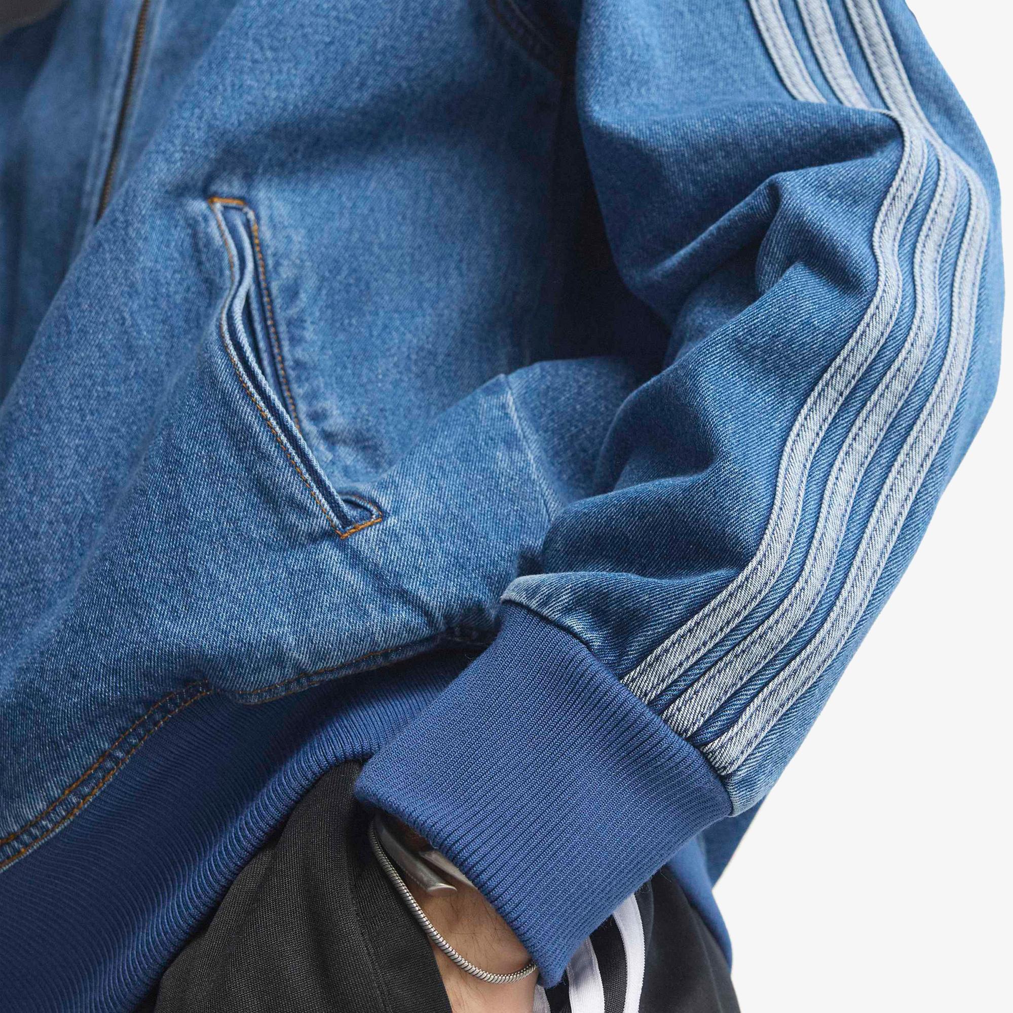 adidas Denim Firebird Erkek Mavi Ceket