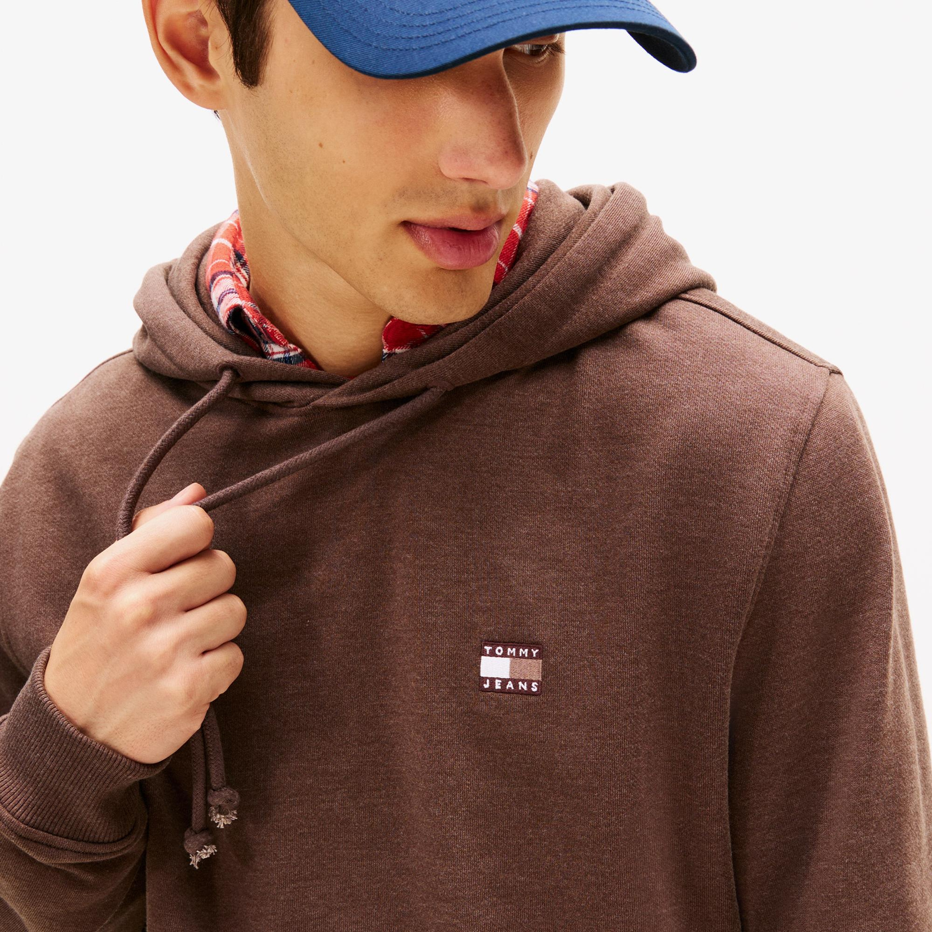 Tommy Hilfiger Jeans Regular  Badge Erkek Kahverengi Sweatshirt