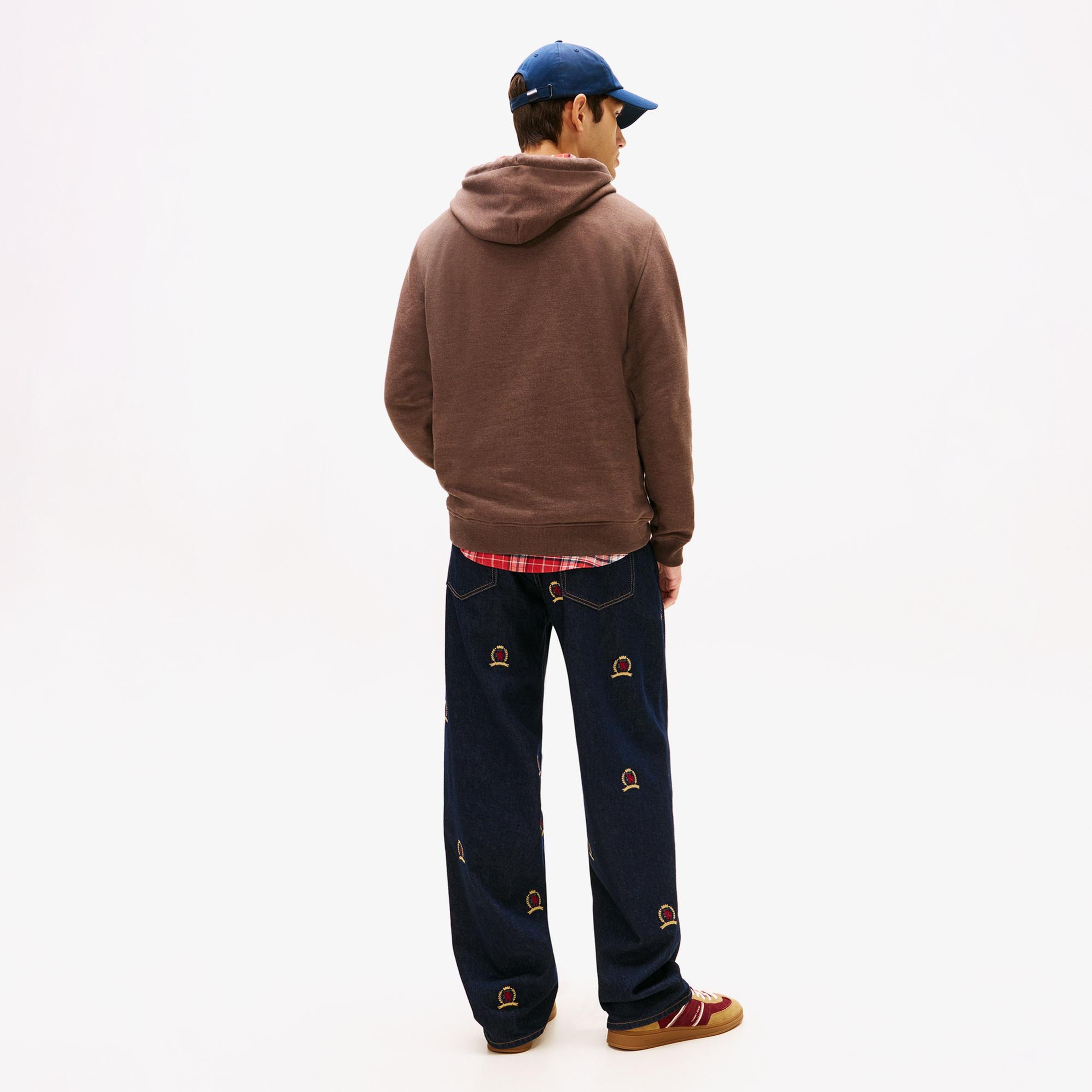 Tommy Hilfiger Jeans Regular  Badge Erkek Kahverengi Sweatshirt