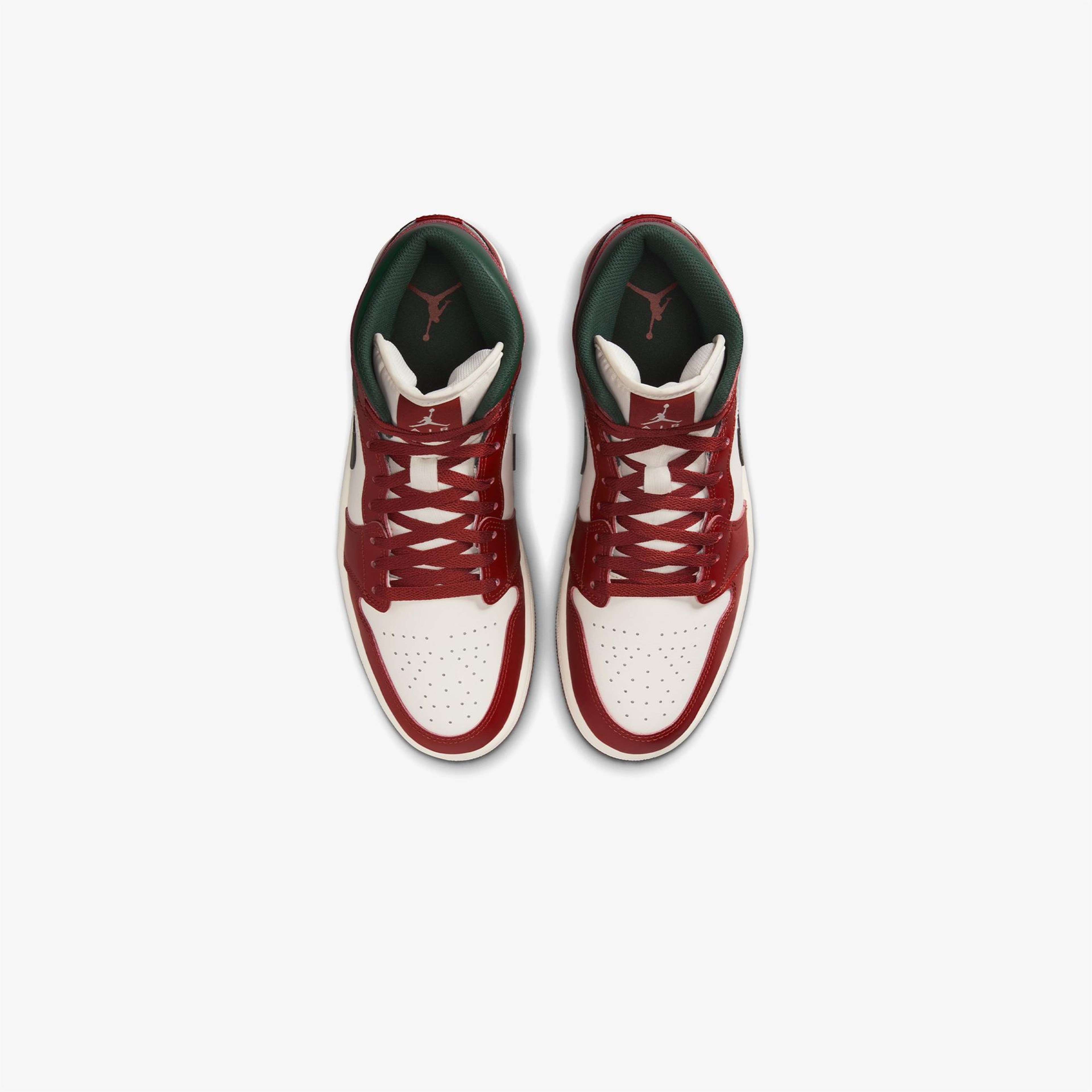 Jordan Air 1 Mid Erkek Kırmızı Spor Ayakkabı