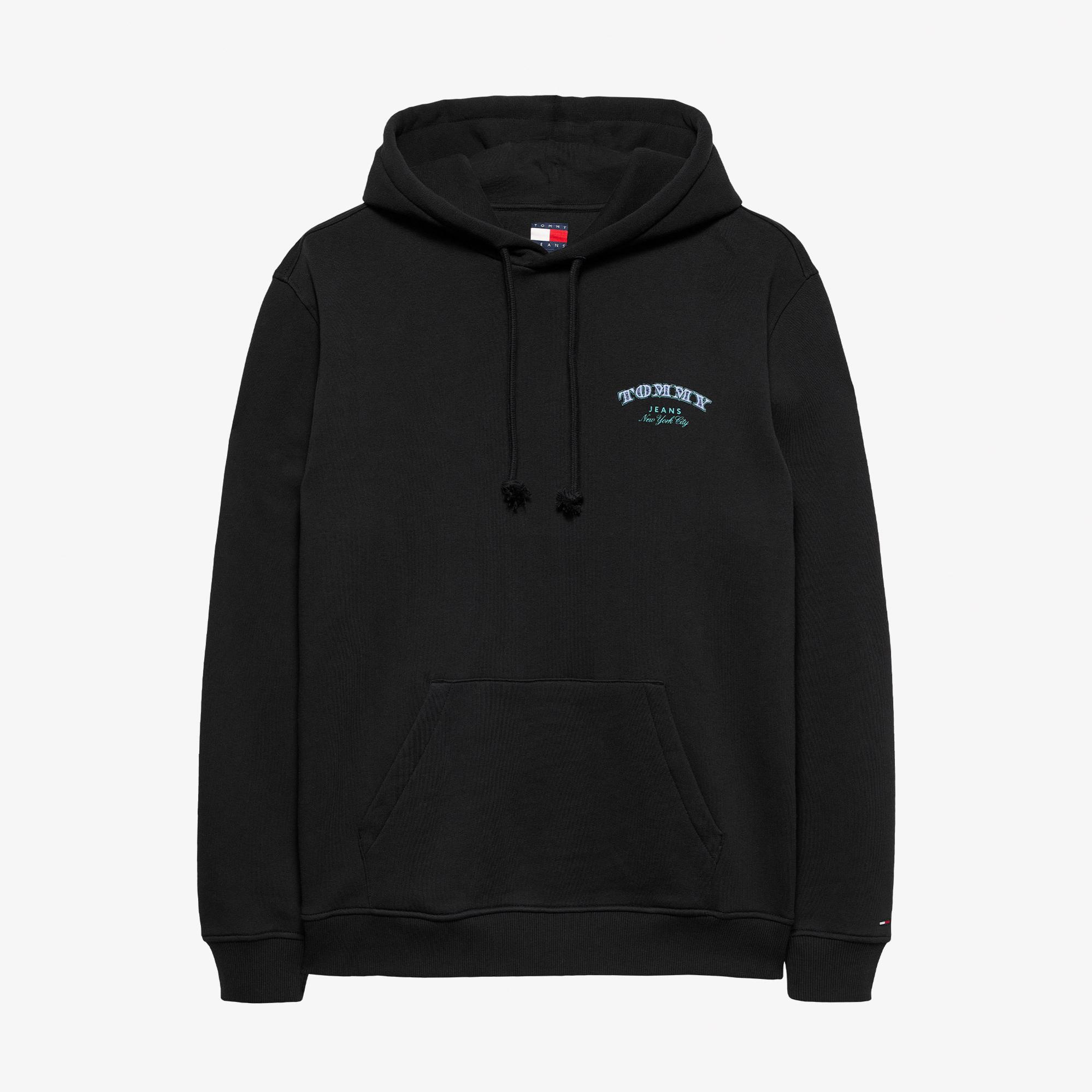 Tommy Hilfiger Jeans Regular Dollar Stack Erkek Siyah Sweatshirt