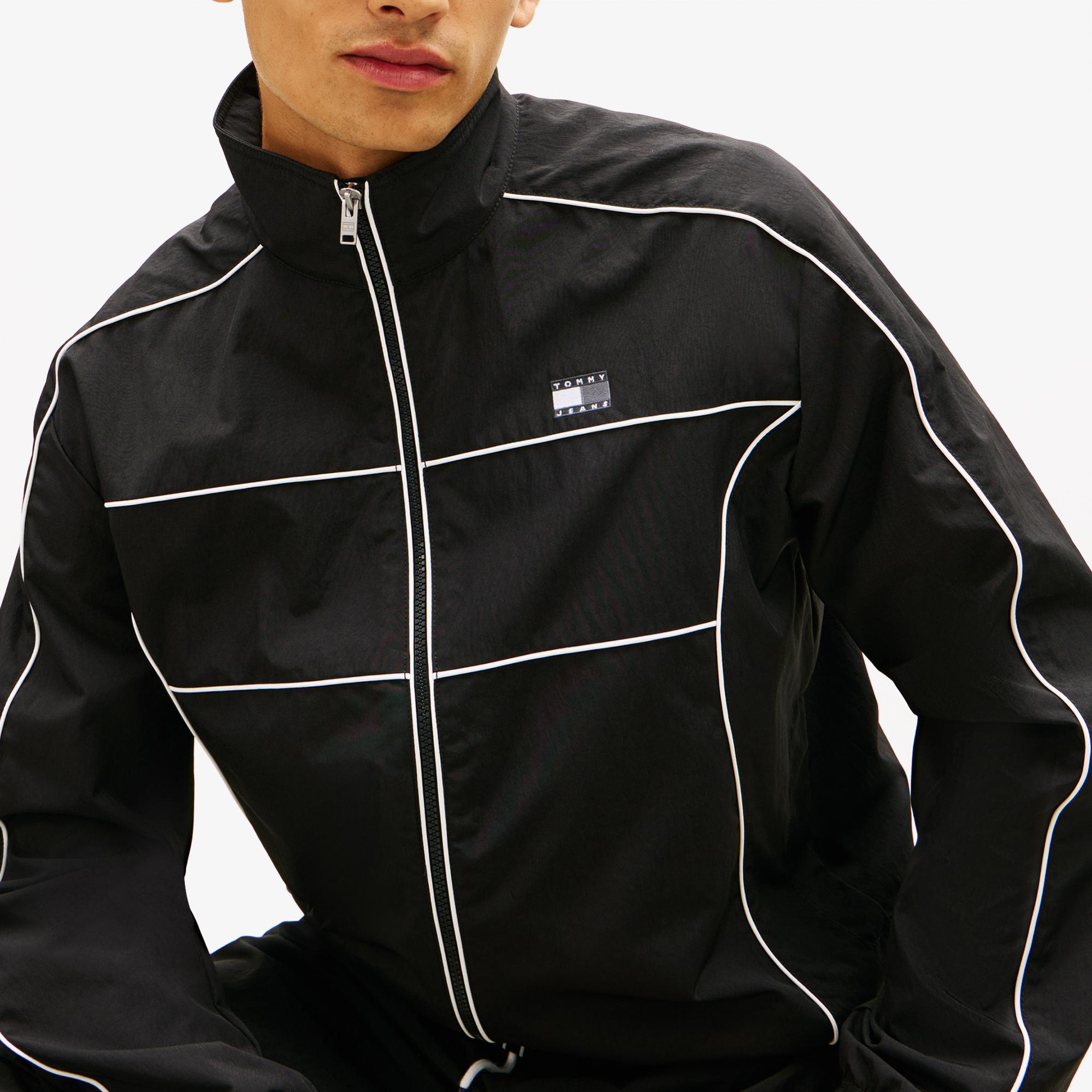 Tommy Hilfiger Jeans Piping Detail Flag Erkek Siyah Ceket