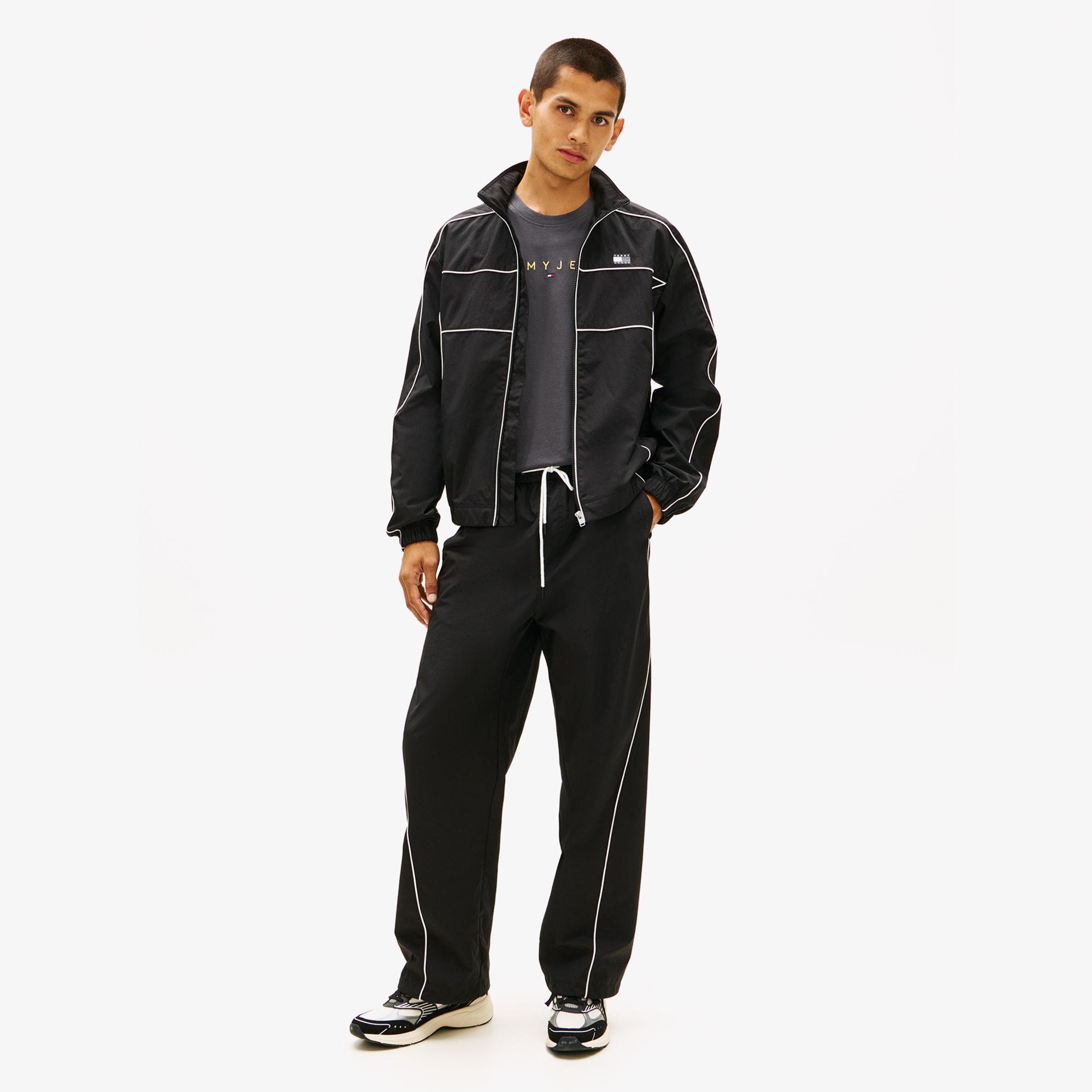 Tommy Hilfiger Jeans Piping Detail Flag Erkek Siyah Ceket