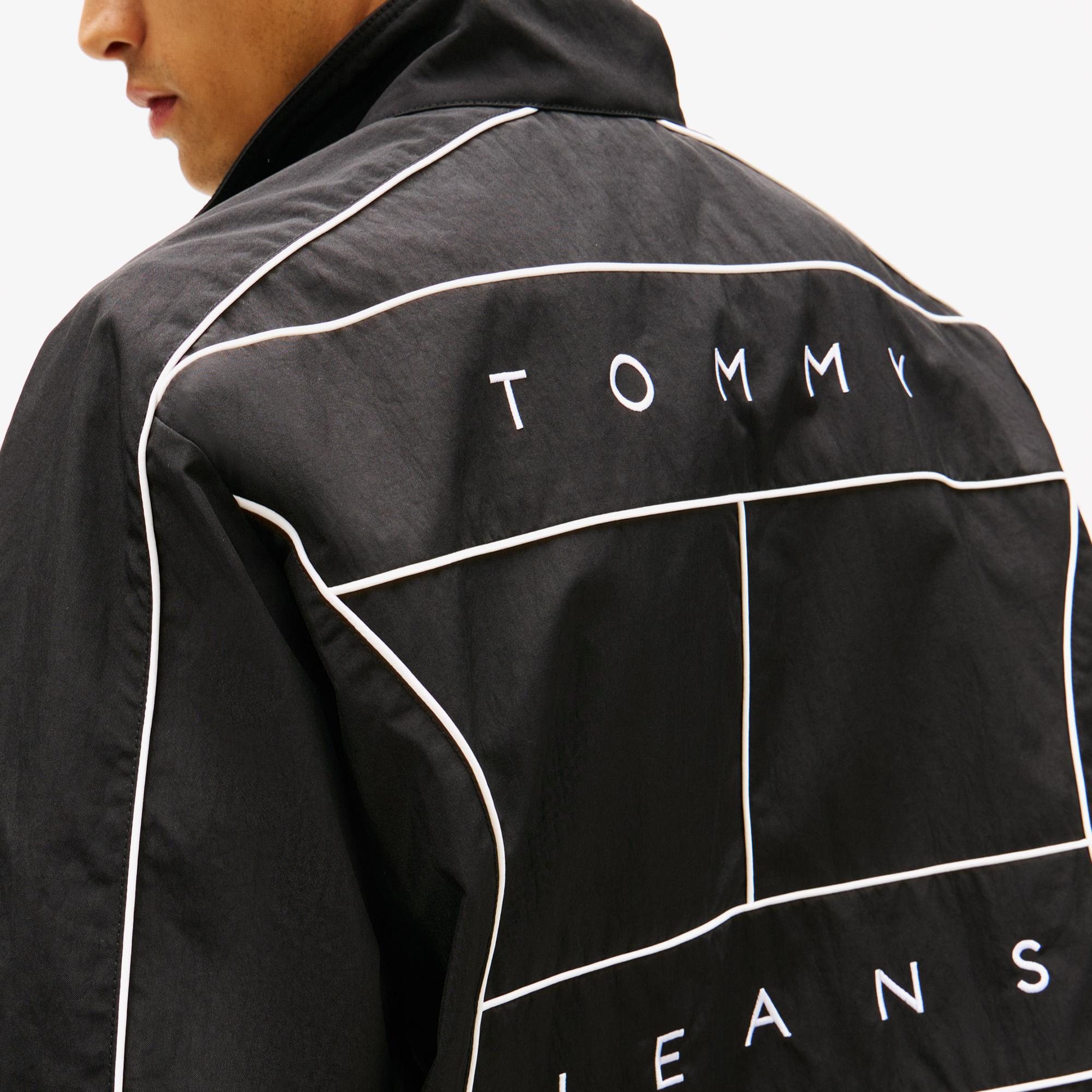 Tommy Hilfiger Jeans Piping Detail Flag Erkek Siyah Ceket