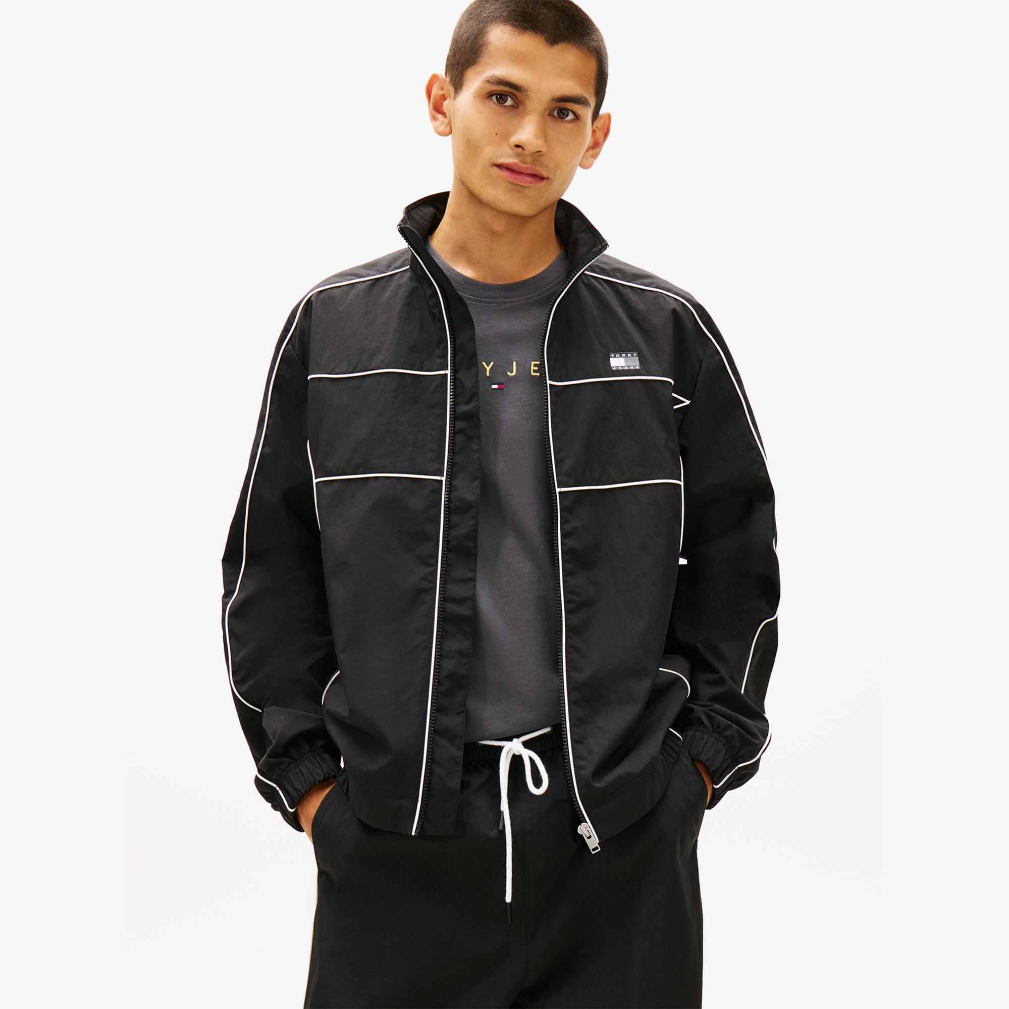 Tommy Hilfiger Jeans Piping Detail Flag Erkek Siyah Ceket