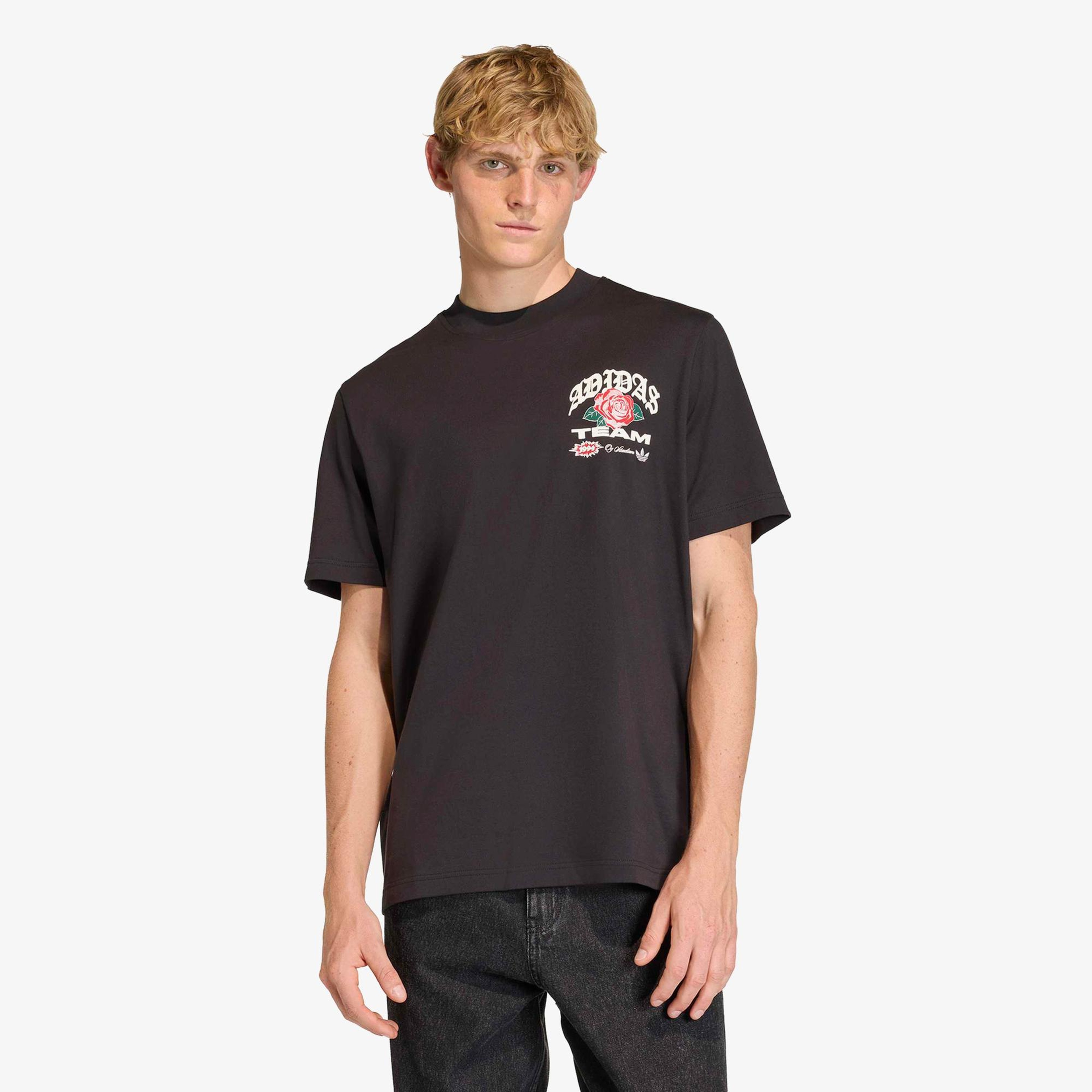 adidas Gfx Roses Erkek Siyah T-Shirt