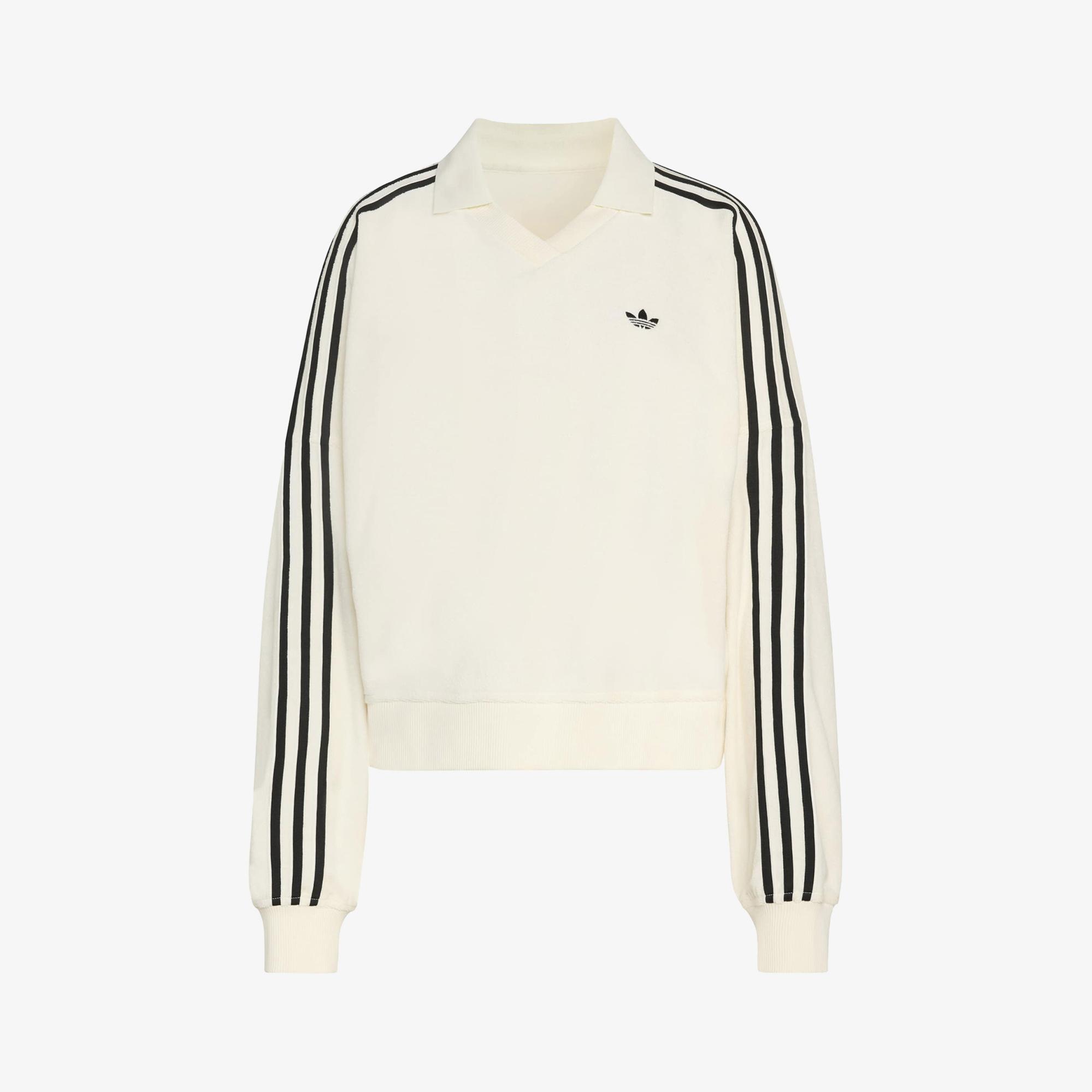 adidas Terry Towel V Neck Kadın Beyaz Sweatshirt