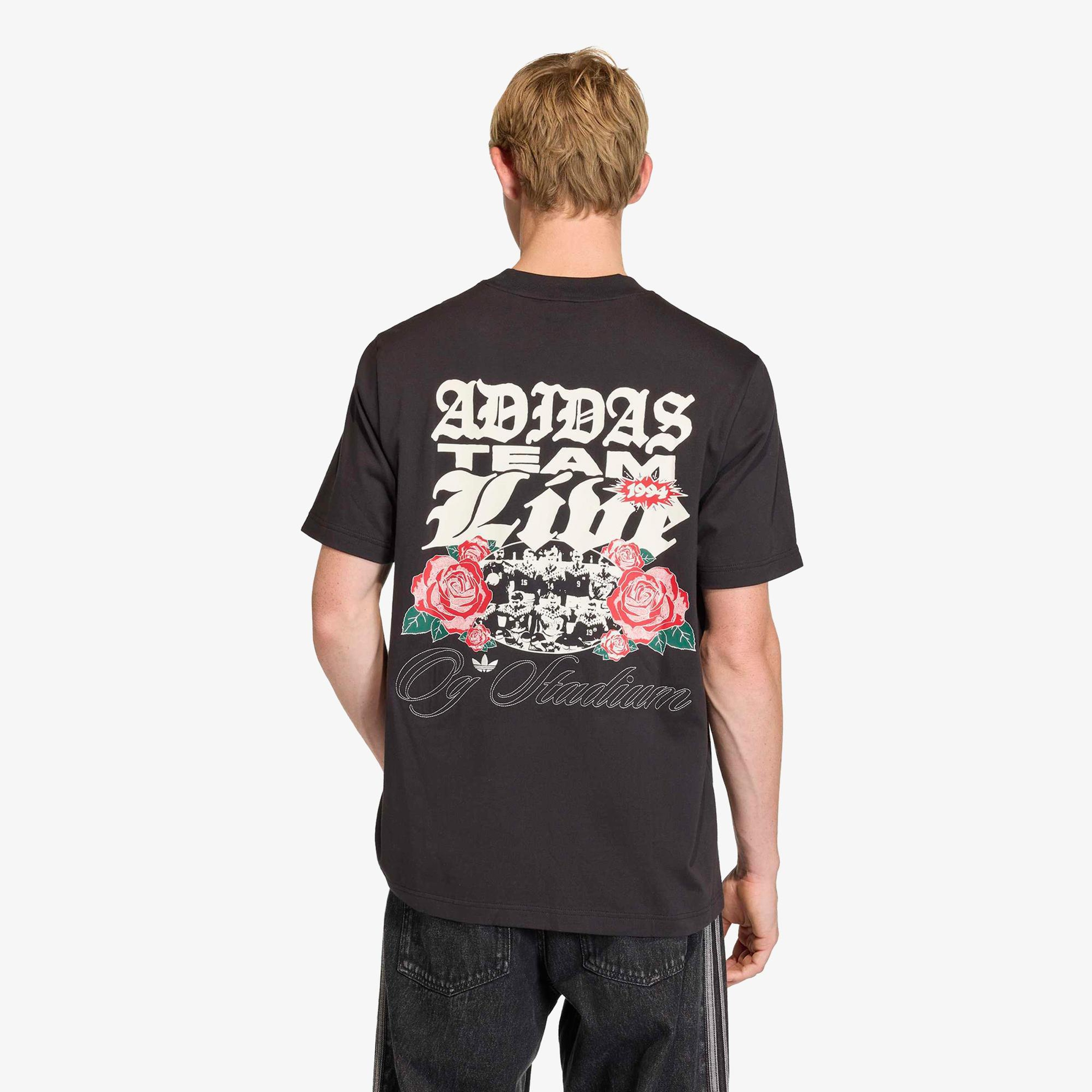 adidas Gfx Roses Erkek Siyah T-Shirt