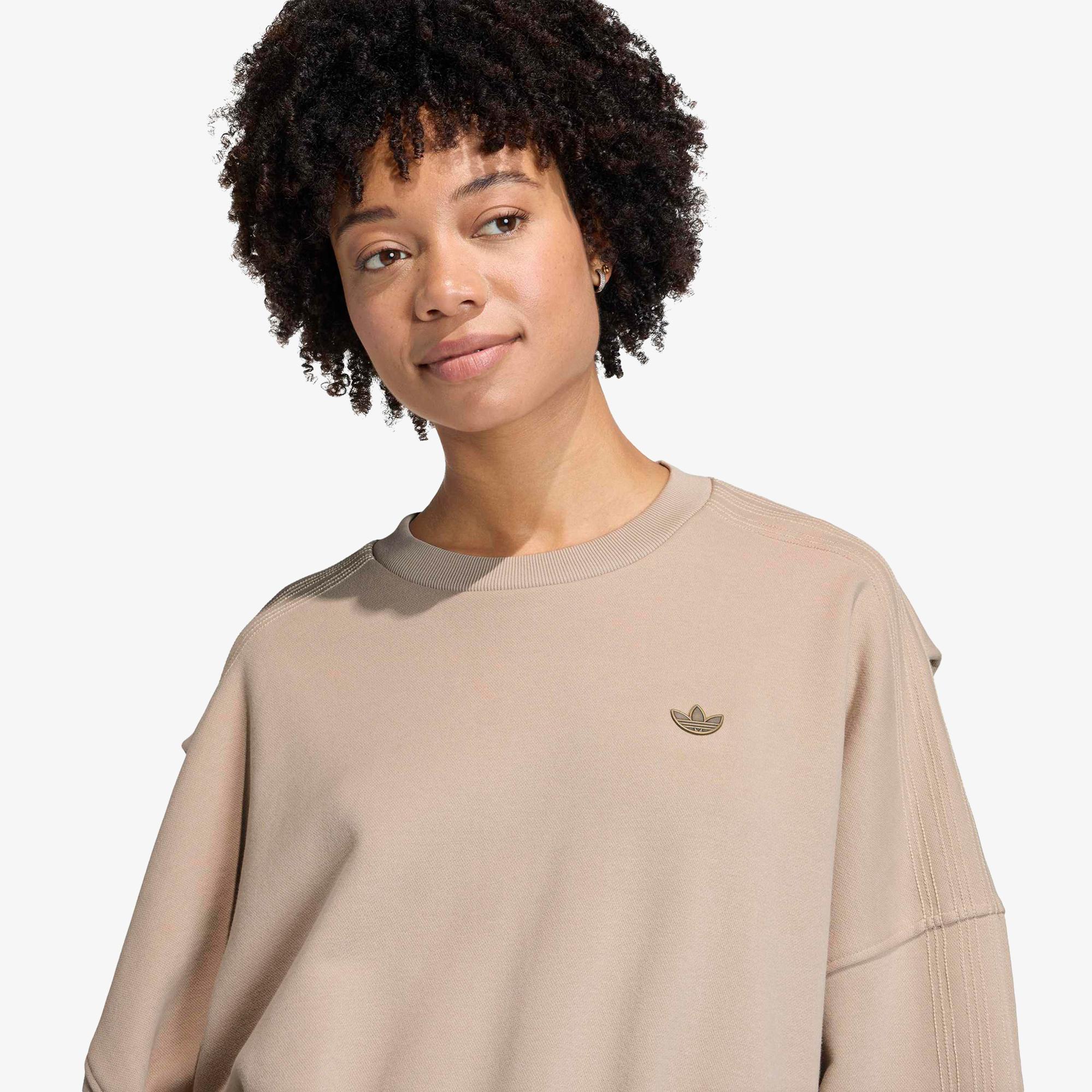 adidas P Essential Os CrKadın Bej Sweatshirt