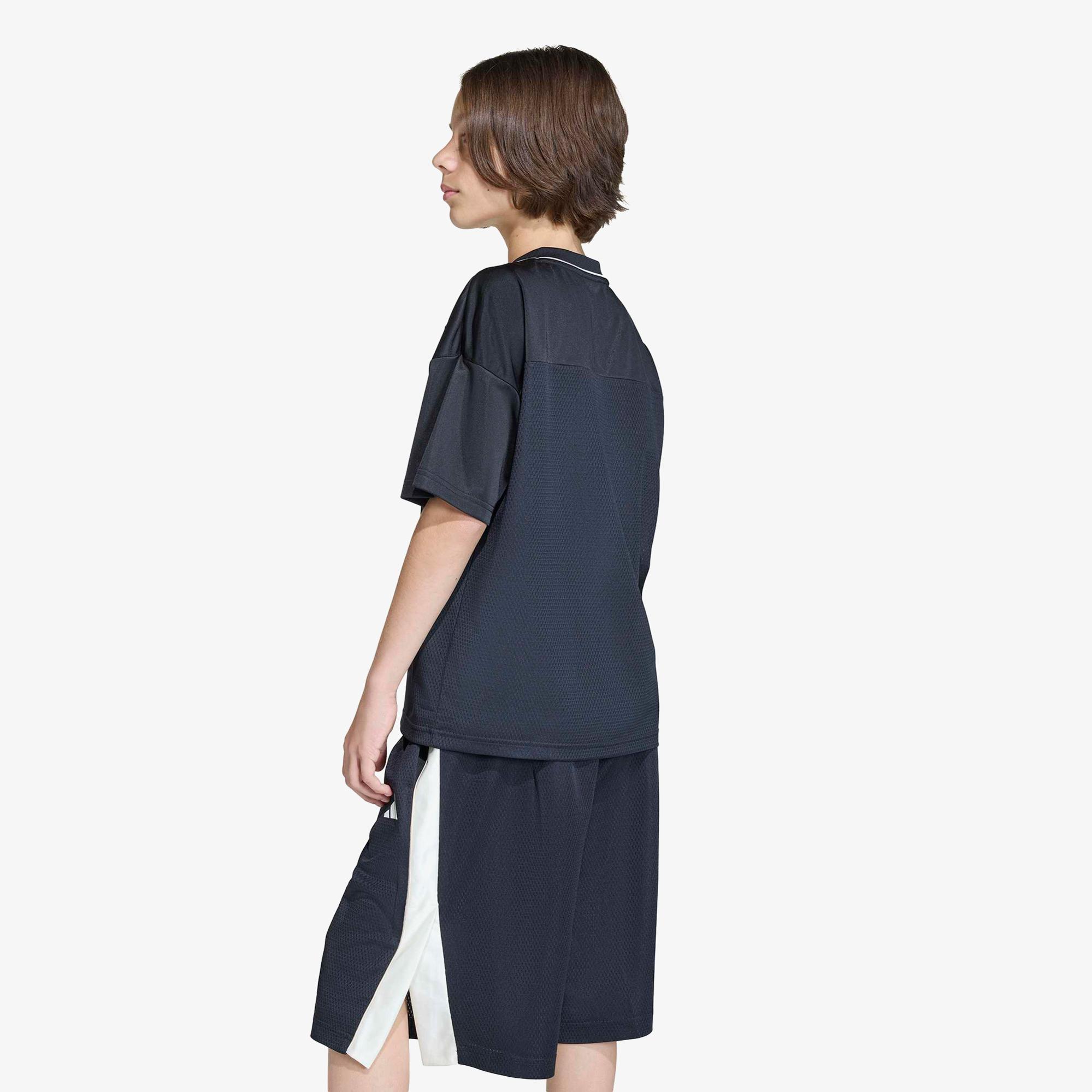 adidas Stadium File Basketball Çocuk Siyah T-Shirt