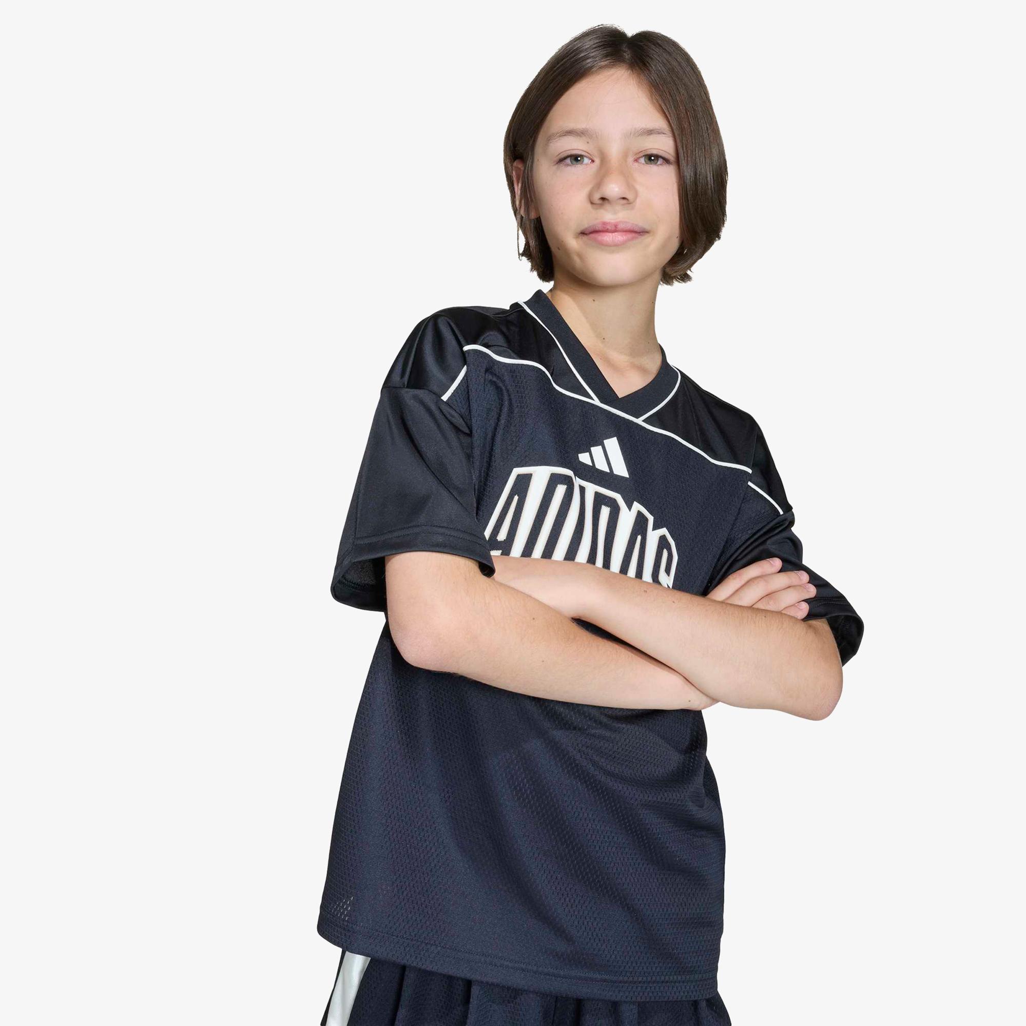 adidas Stadium File Basketball Çocuk Siyah T-Shirt