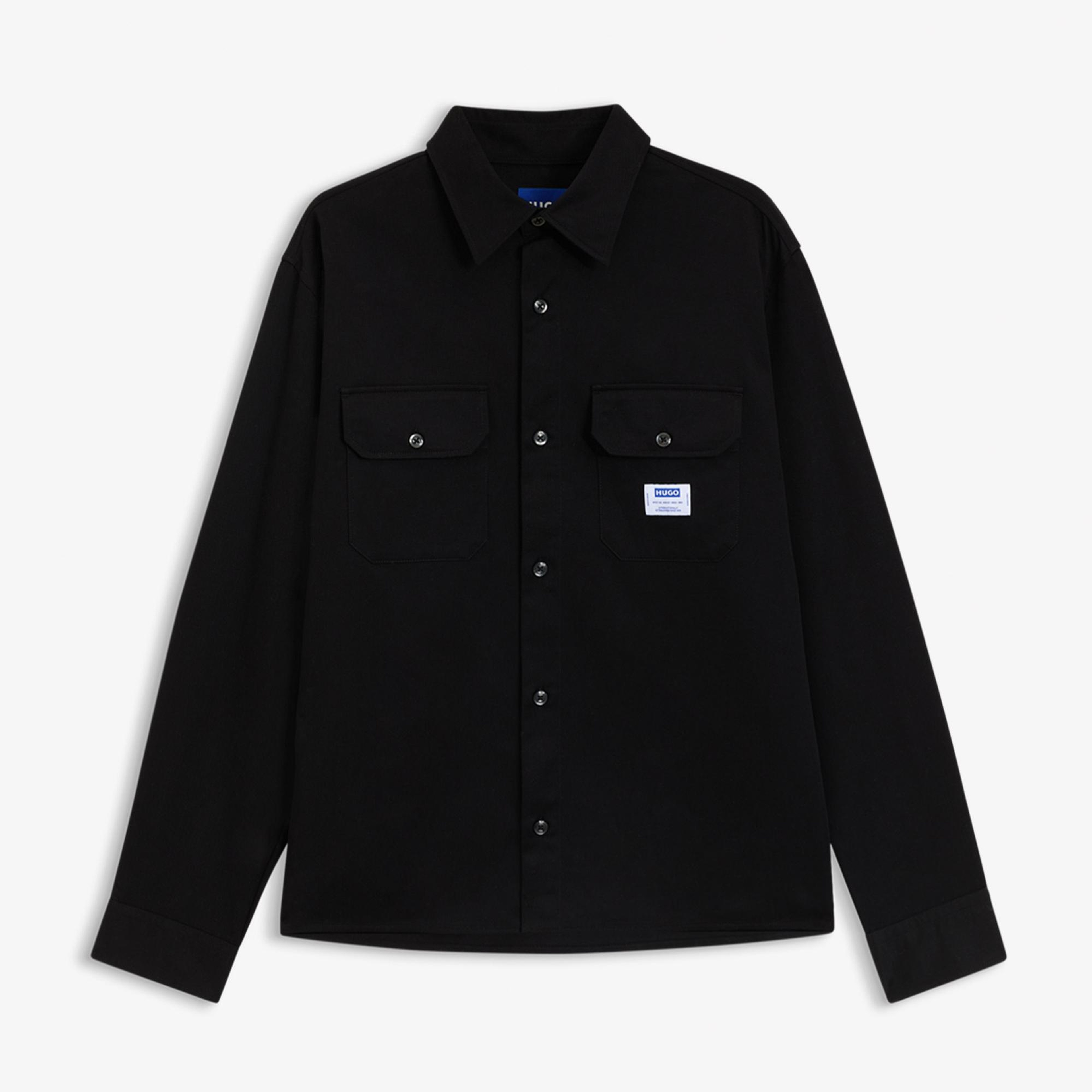 Hugo Boss Twill Ekynone Relaxed Fit Erkek Siyah Gömlek