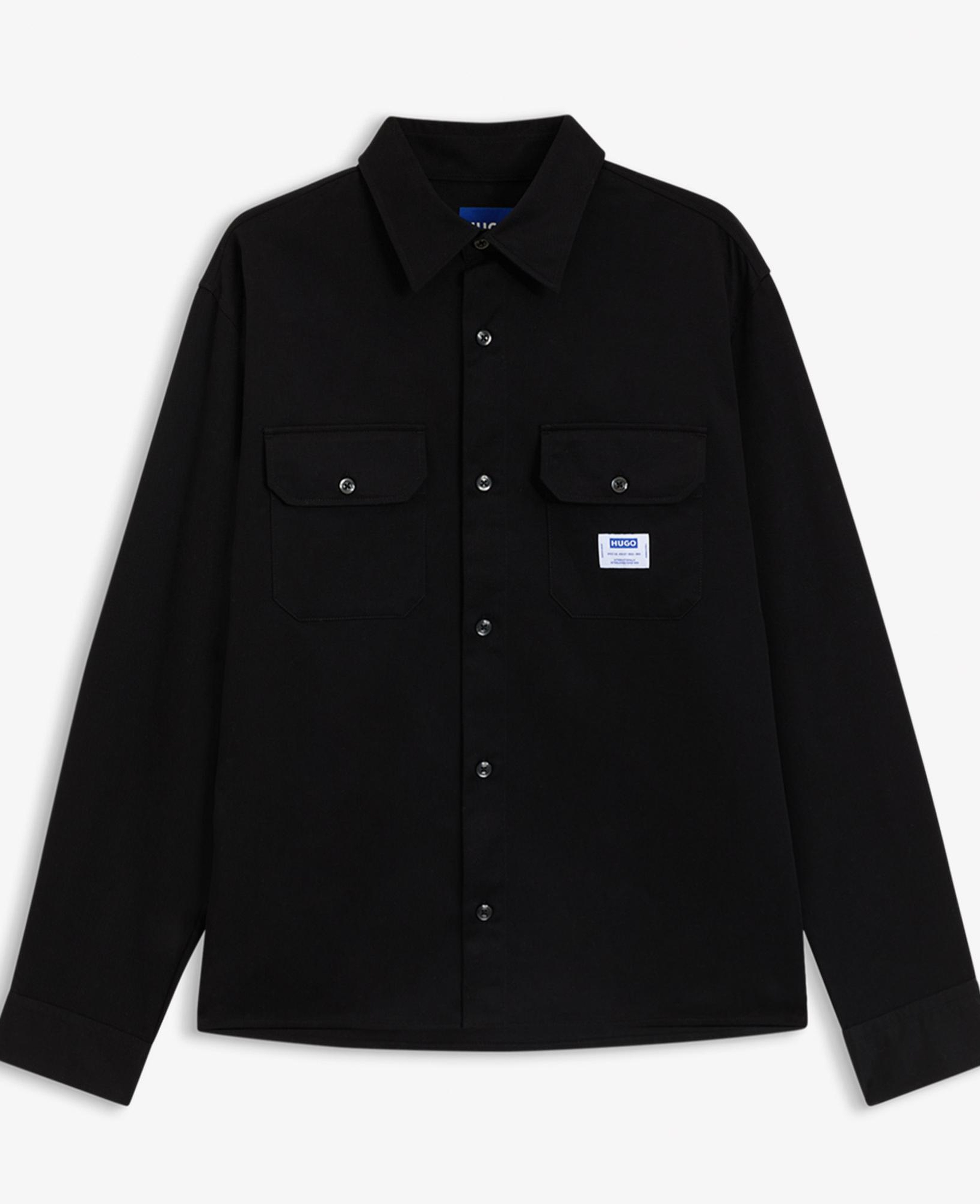 Hugo Boss Twill Ekynone Relaxed Fit Erkek Siyah Gömlek