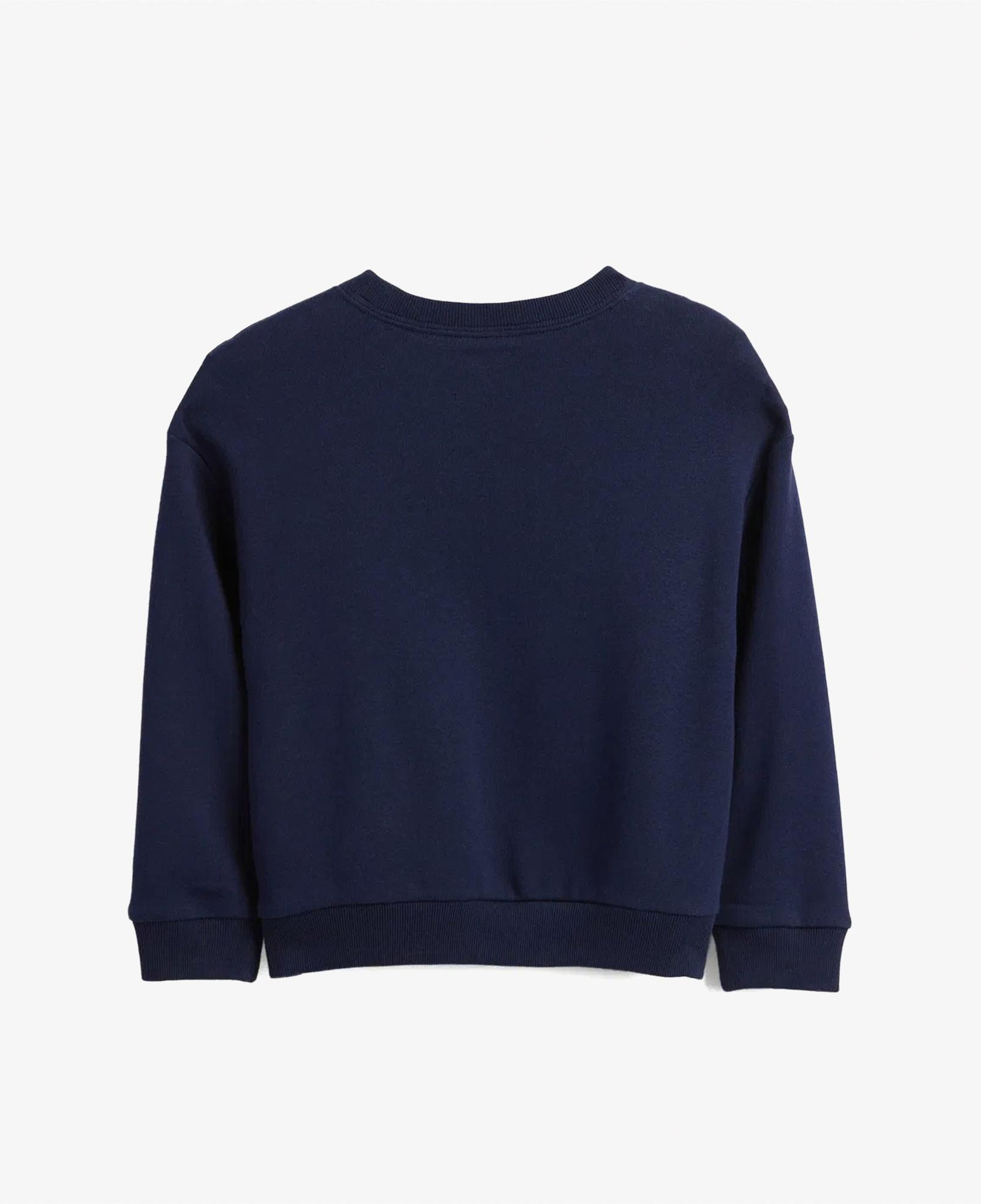 Gap V-French Oversized Logo Crew Çocuk Lacivert Sweatshirt