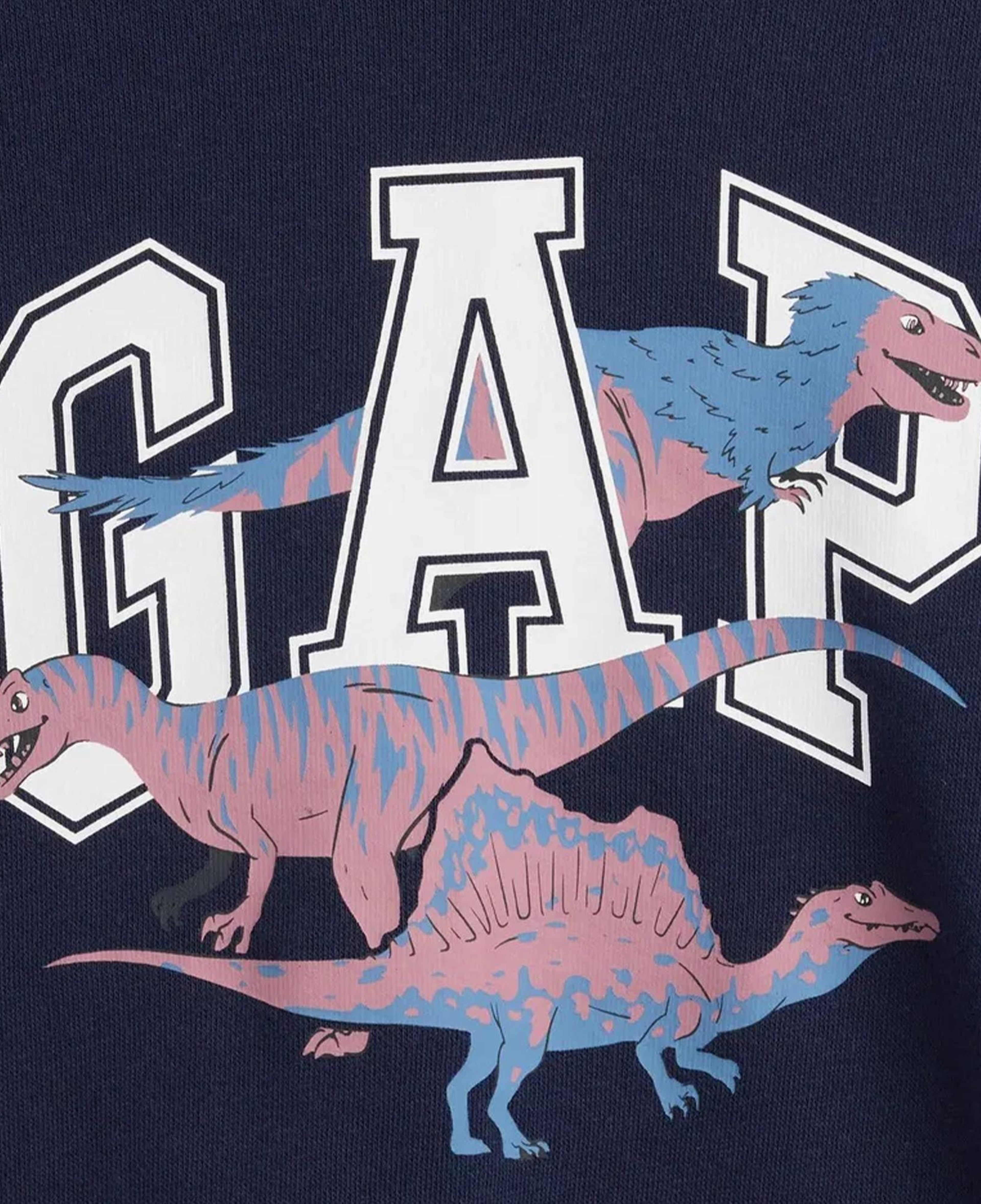 Gap V-French Oversized Logo Crew Çocuk Lacivert Sweatshirt