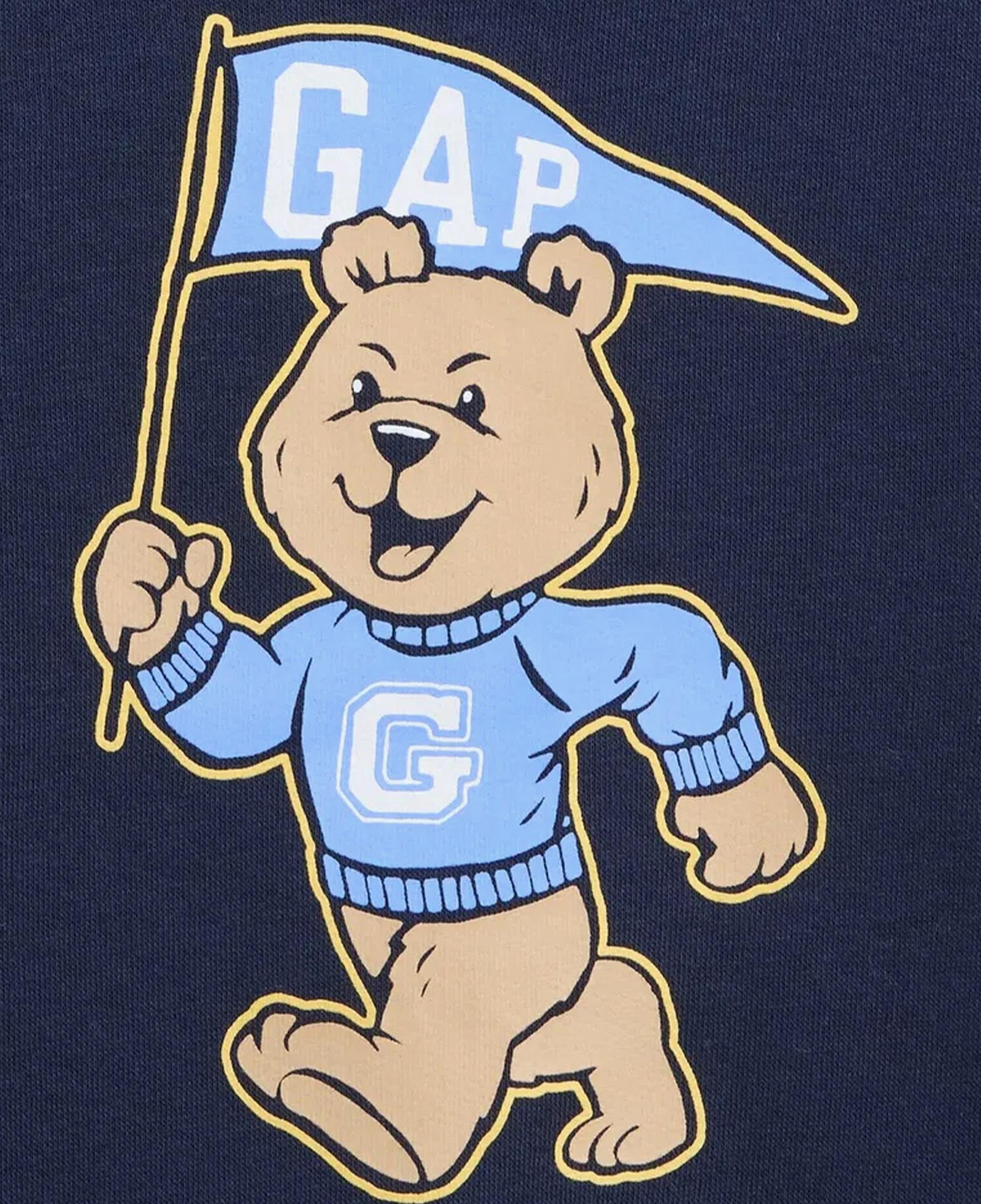 Gap V-Bf Print Crew Çocuk Lacivert Sweatshirt