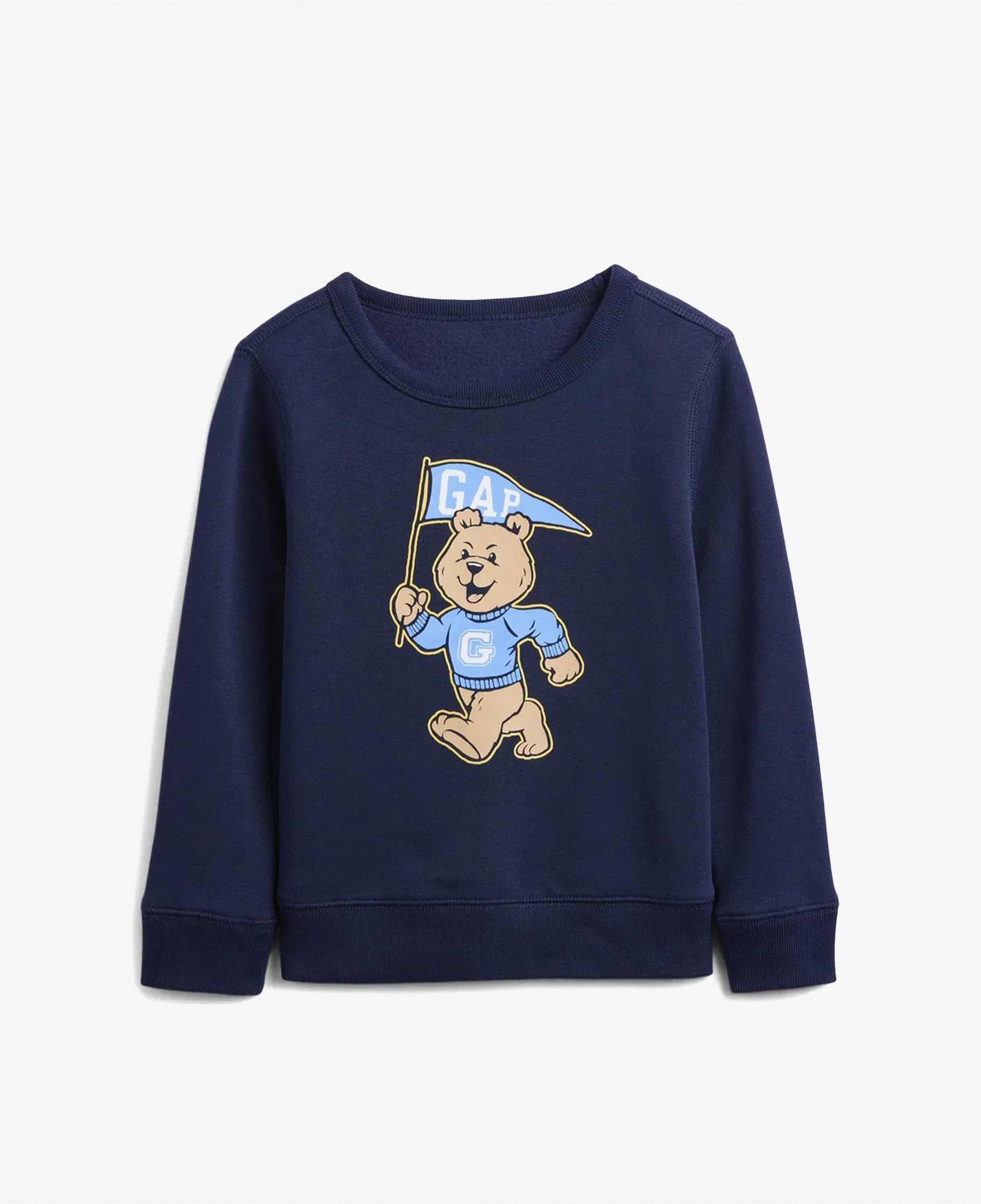 Gap V-Bf Print Crew Çocuk Lacivert Sweatshirt