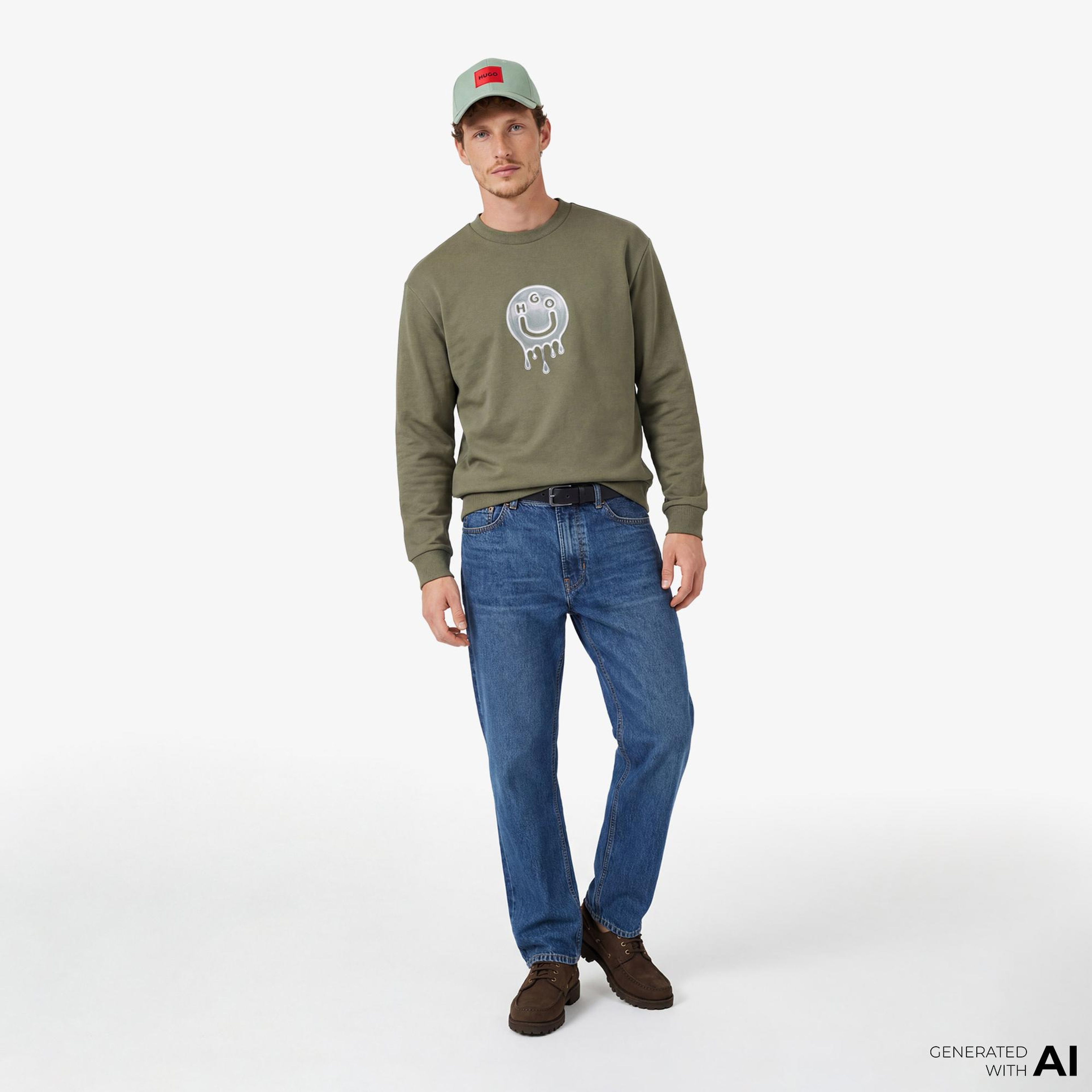 Hugo Newirex Erkek Haki Sweatshirt