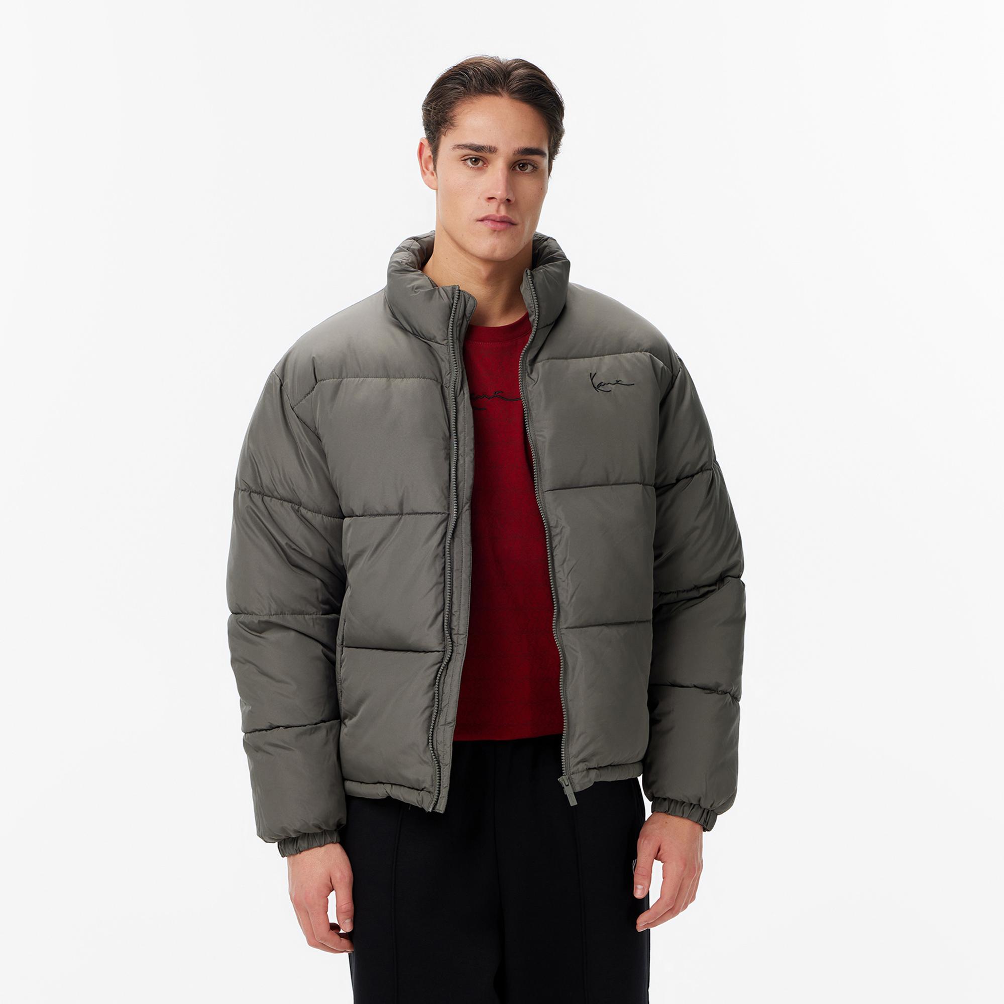 Karl Kani Small Signature Embossed Puffer Erkek Gri Mont