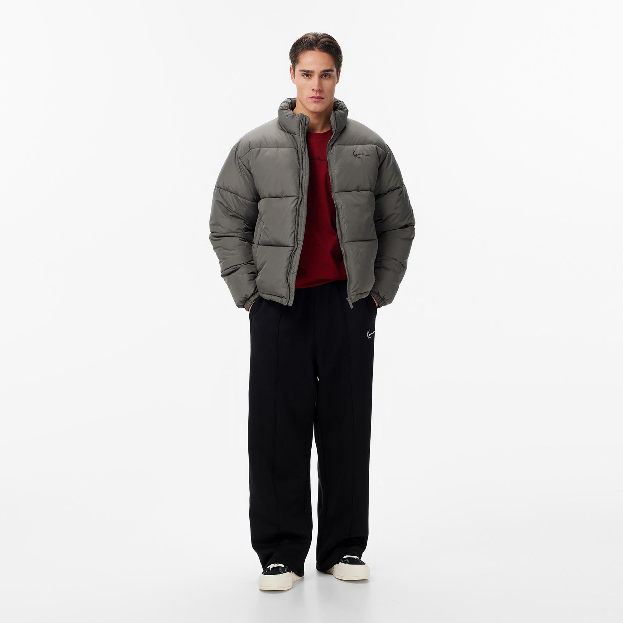 Karl Kani Small Signature Embossed Puffer Erkek Gri Mont