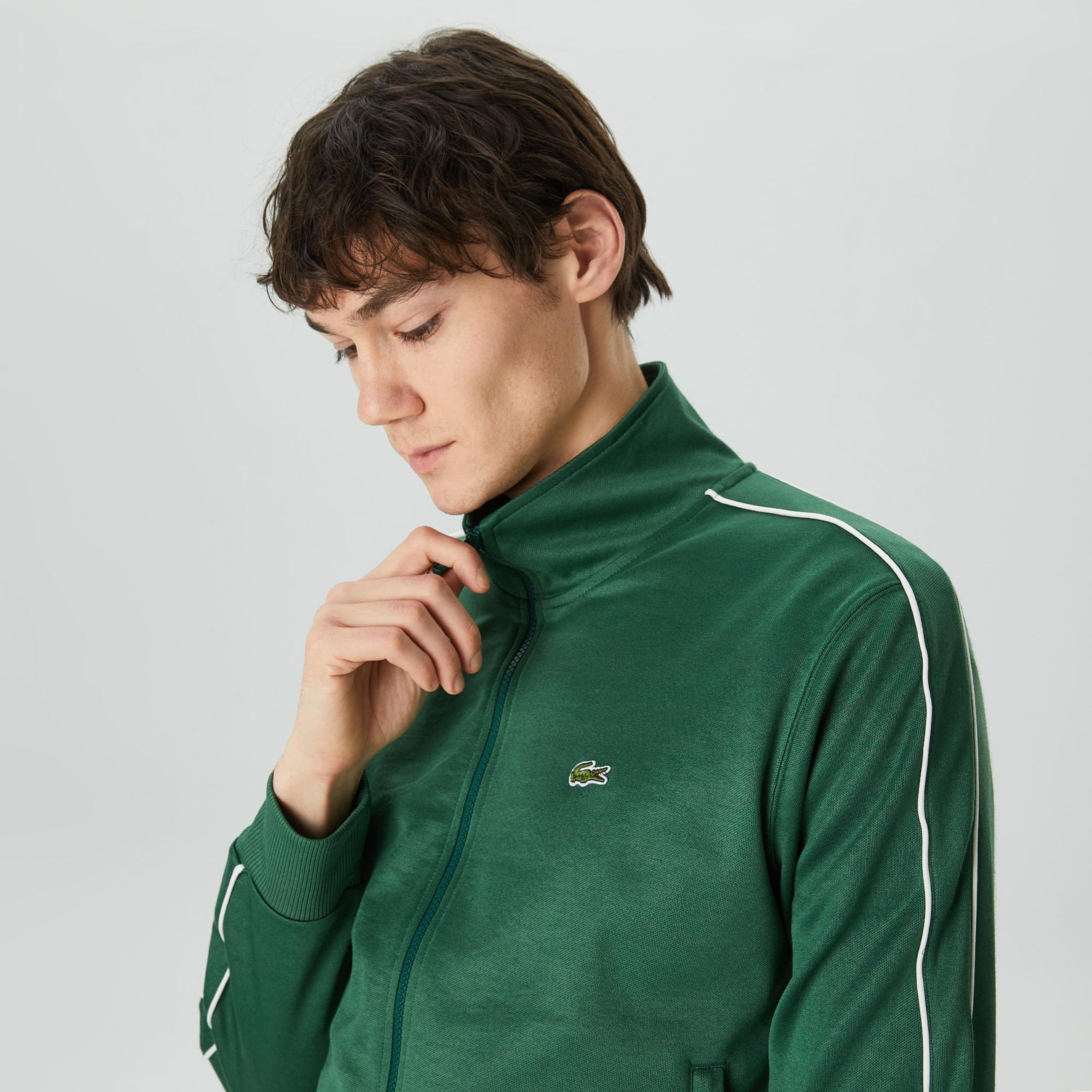 Lacoste Erkek Regular Fit Fermuarlı Koyu Yeşil Sweatshirt