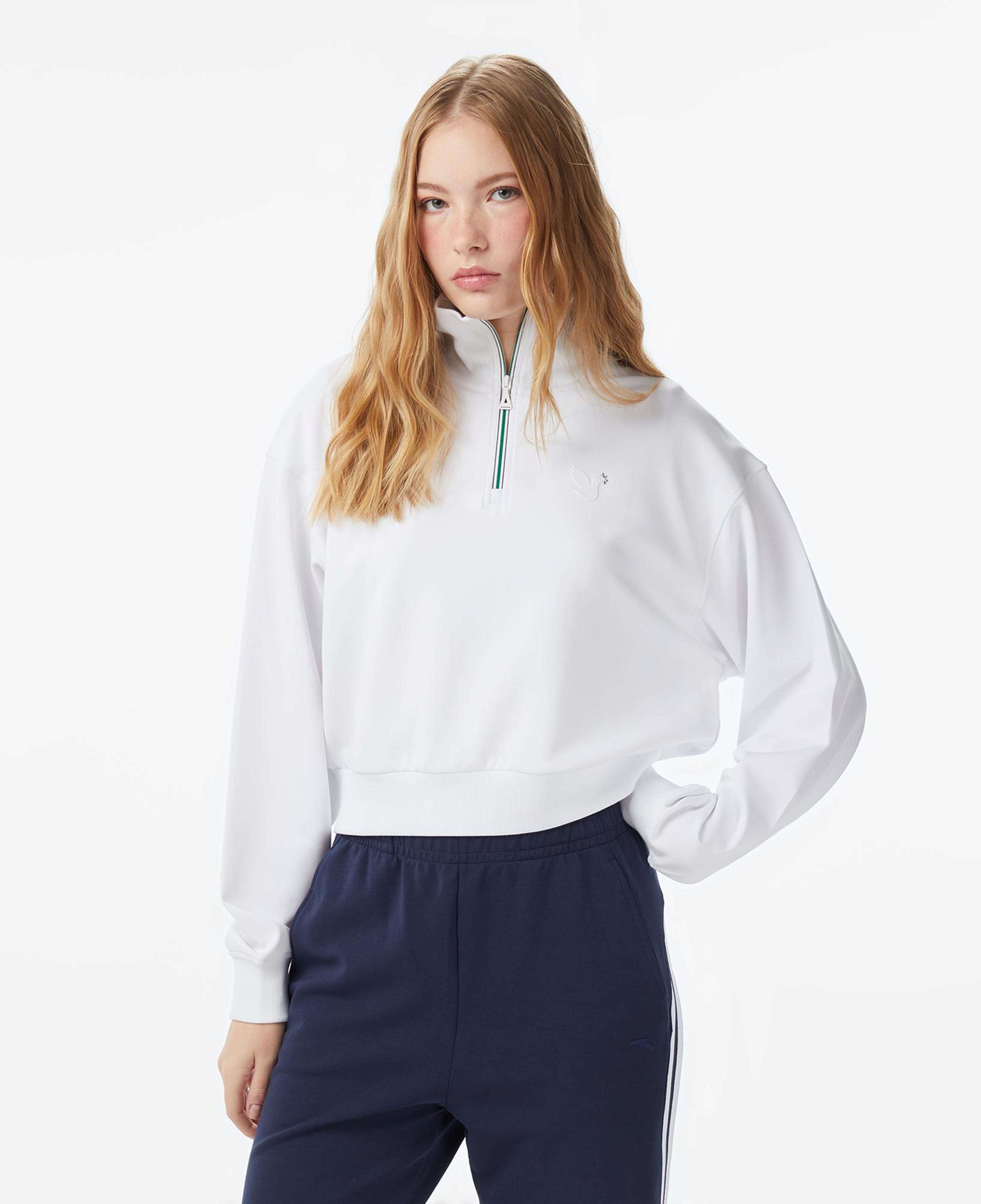 Anta Iconic Kadın Beyaz Yarım Fermuarlı Sweatshirt