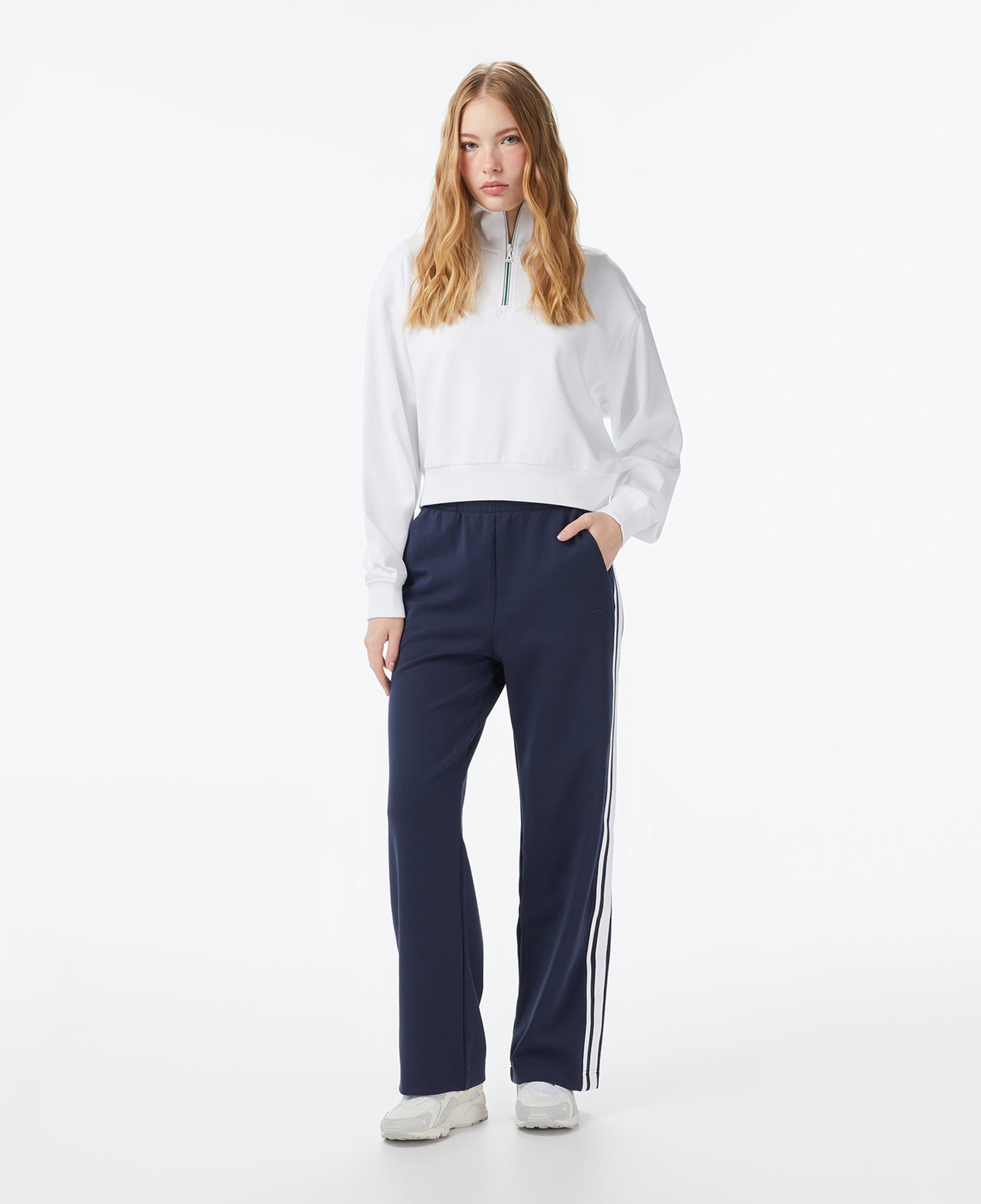 Anta Iconic Kadın Beyaz Yarım Fermuarlı Sweatshirt