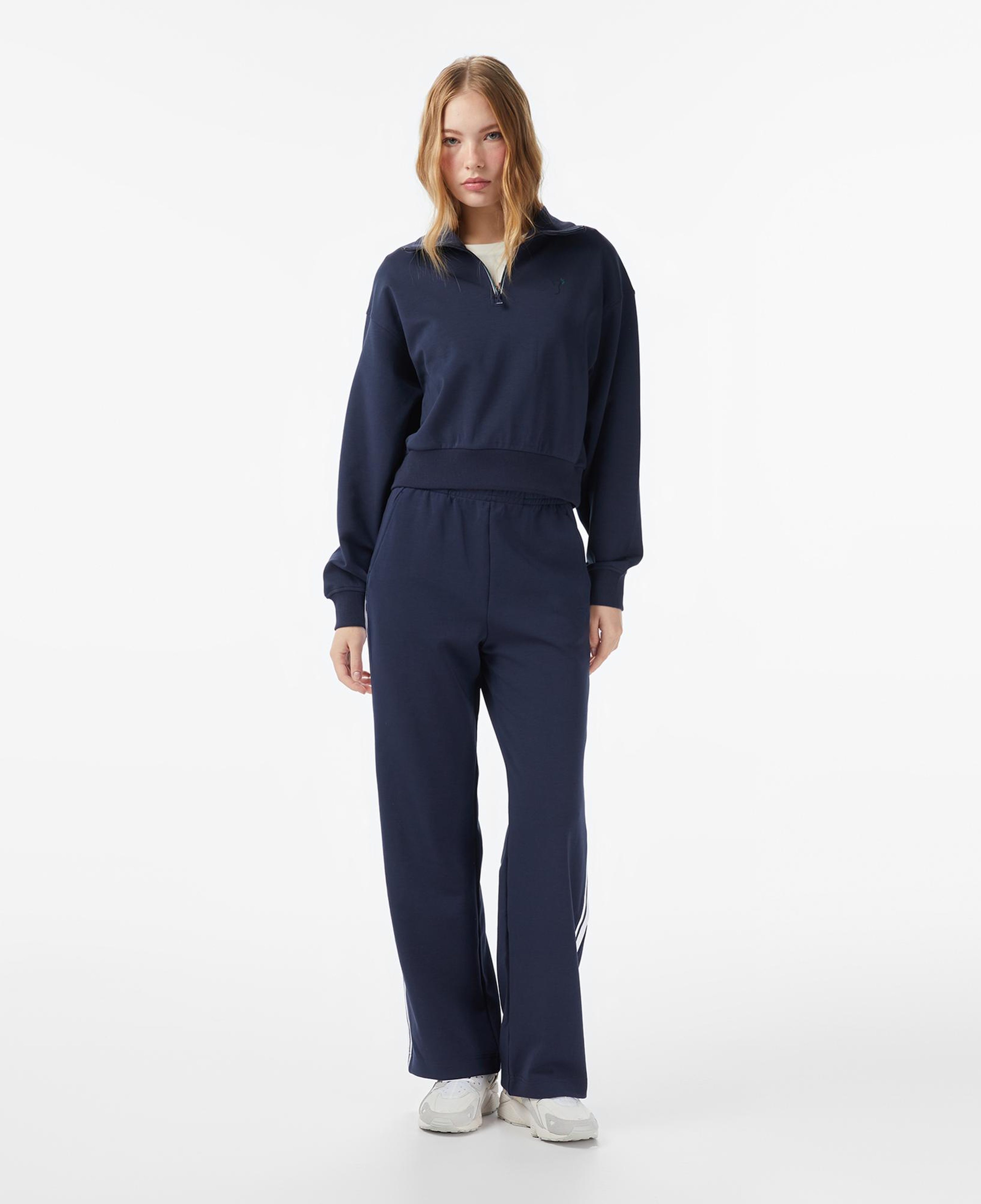 Anta Iconic Kadın Lacivert Yarım Fermuarlı Sweatshirt