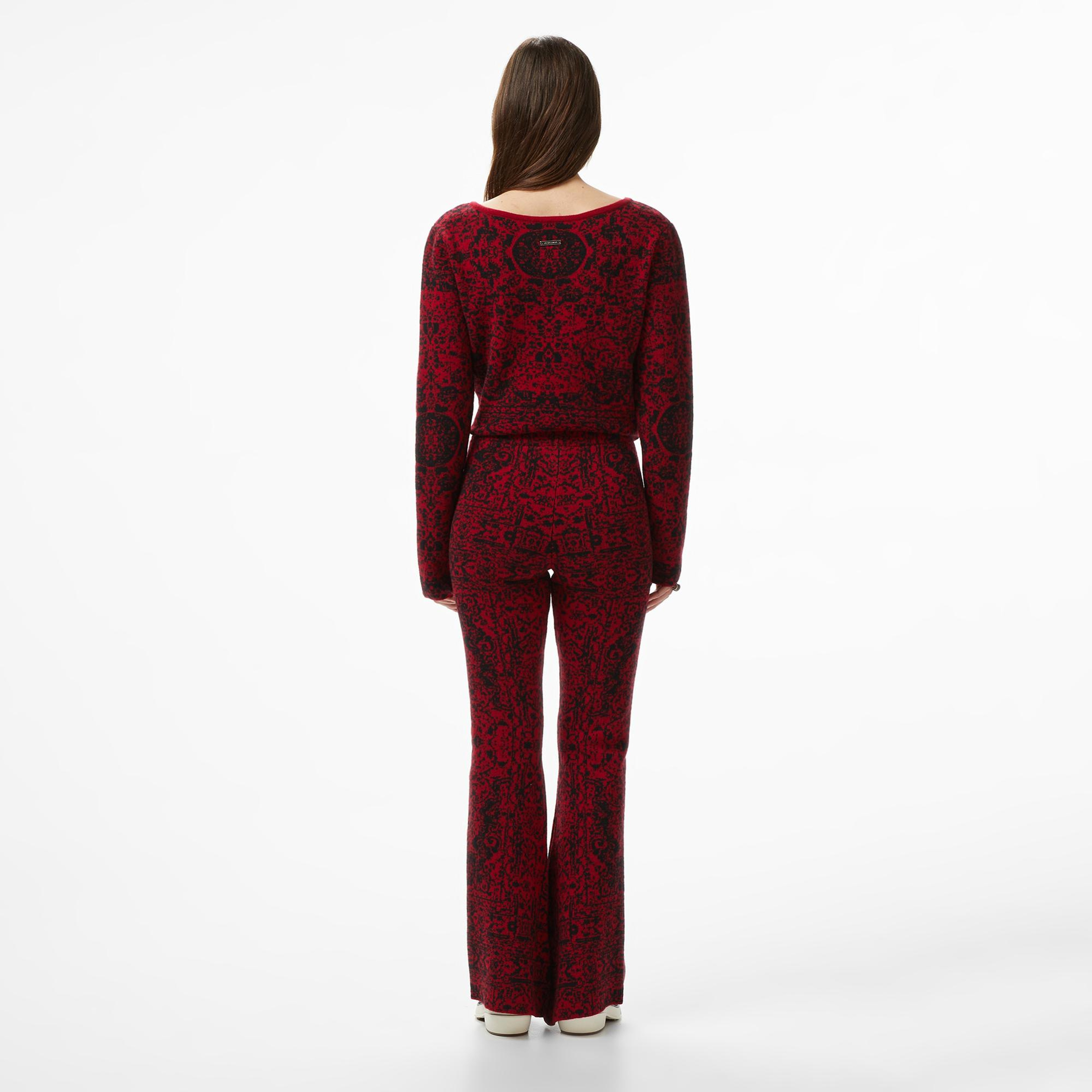 Les Benjamins Kırmızı Desenli Kadın Pantolon