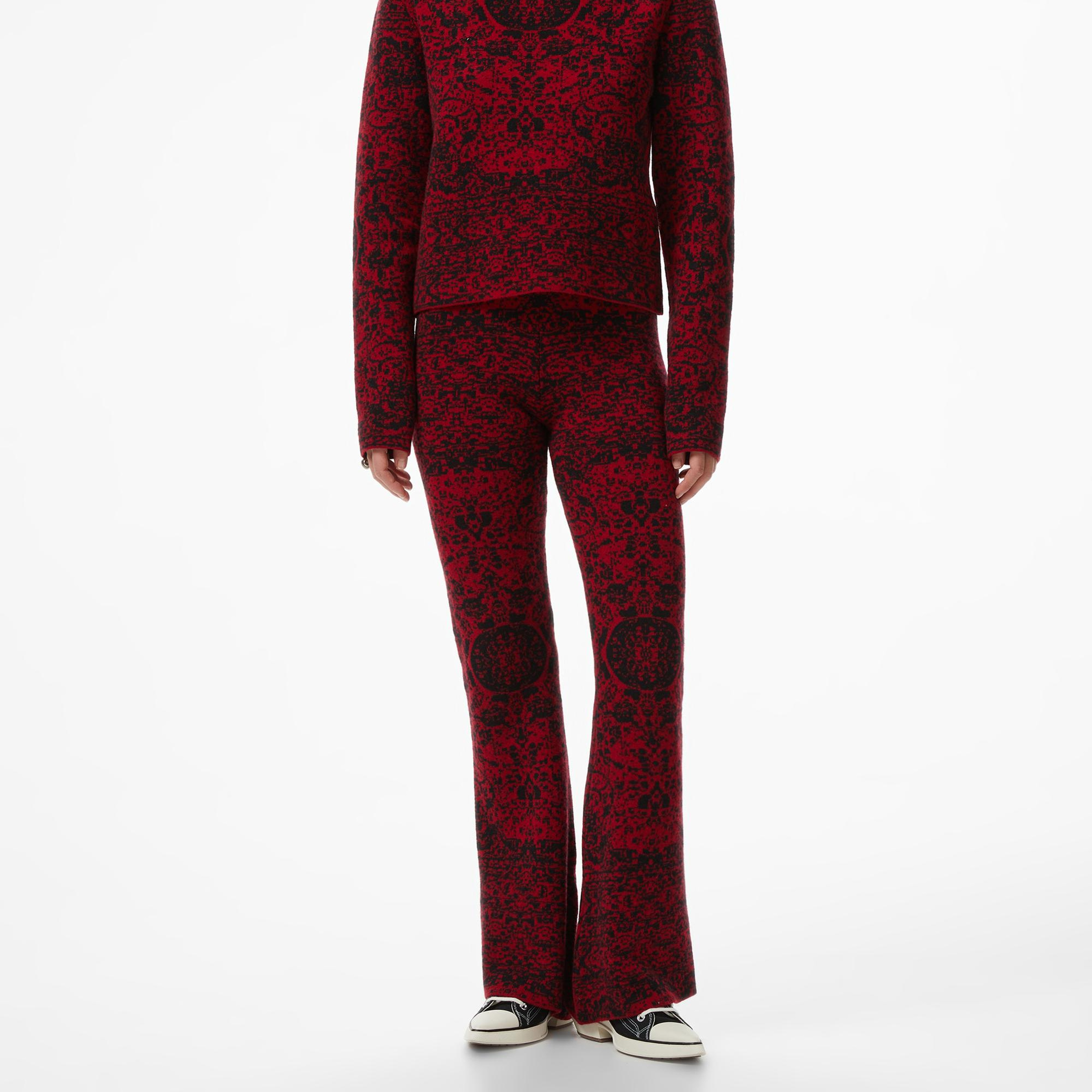 Les Benjamins Kırmızı Desenli Kadın Pantolon