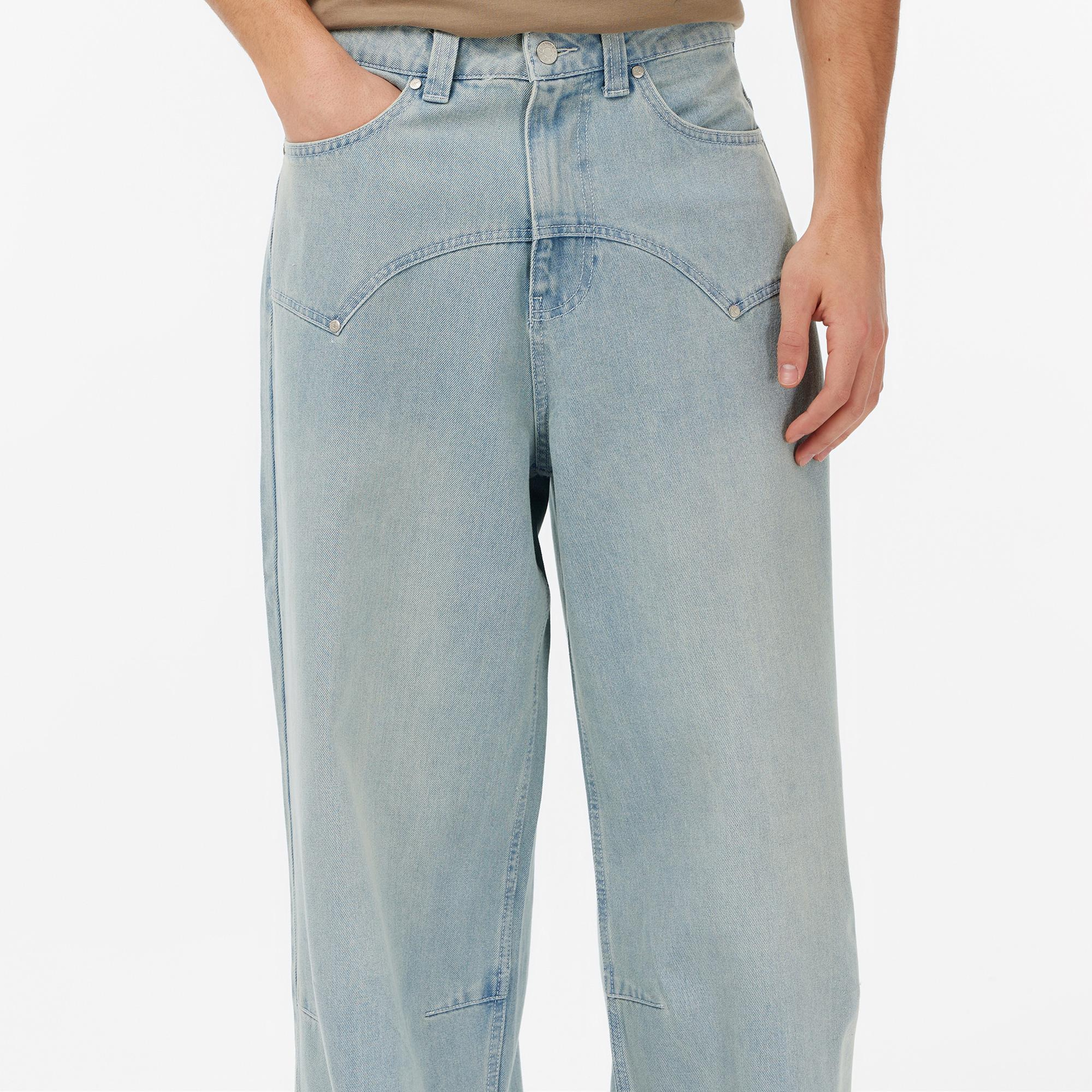 Karl Kani OG Washed Western Relaxed Baggy Erkek Mavi Pantolon