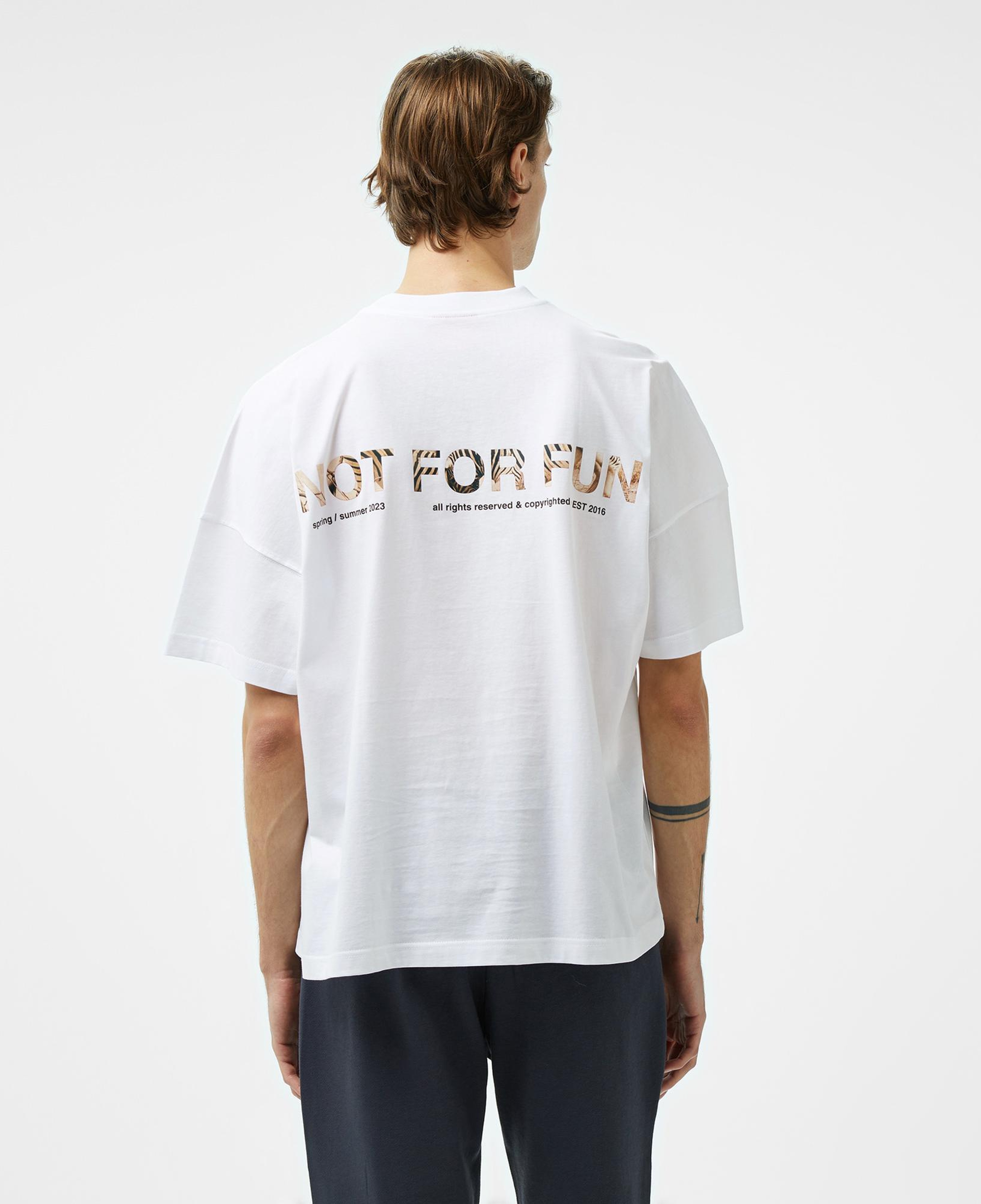 Forfun Not For Fun 006 Oversize Drop Shoulder Erkek Beyaz T-Shirt