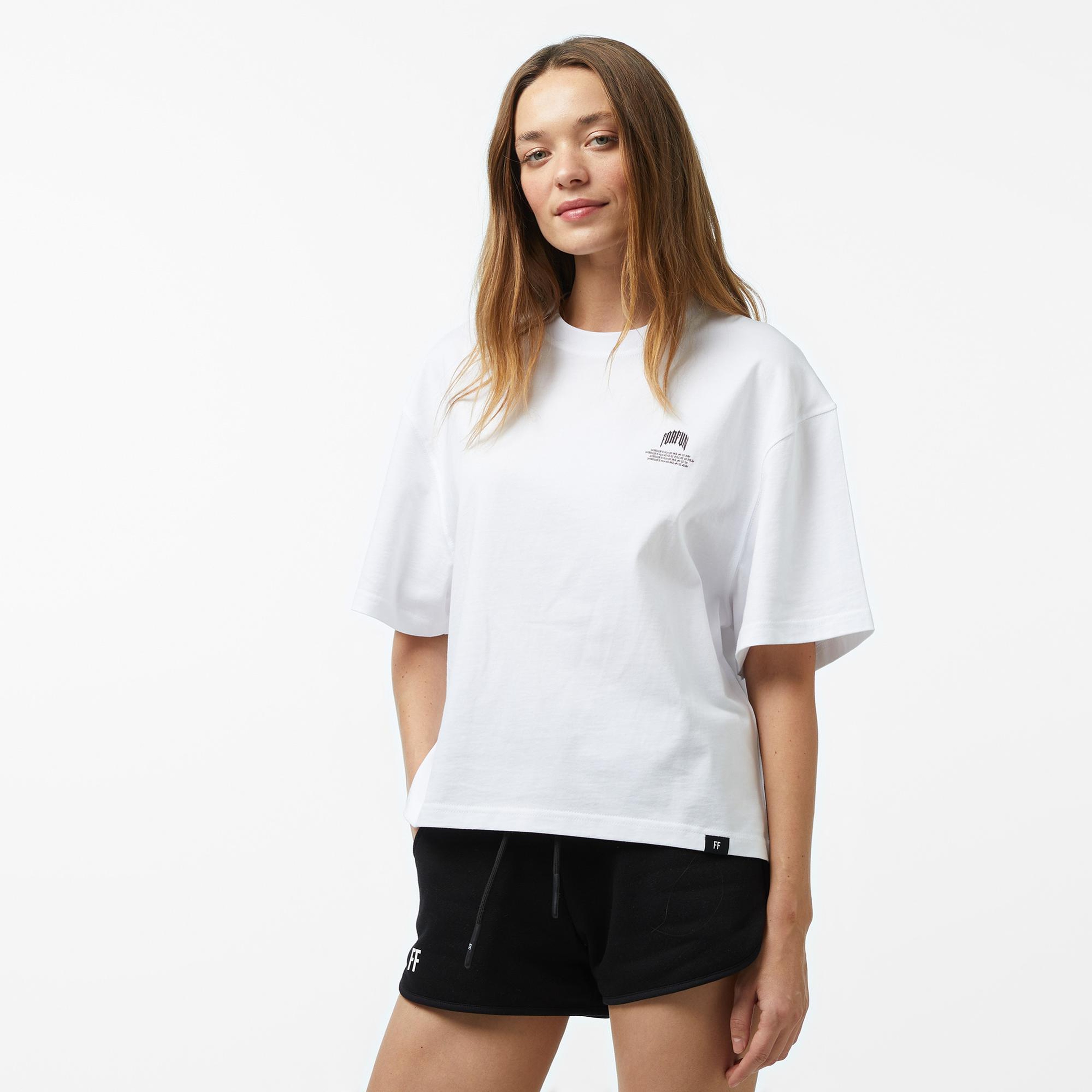 Forfun For Fun Neue - Oversize Kadın Beyaz T-Shirt