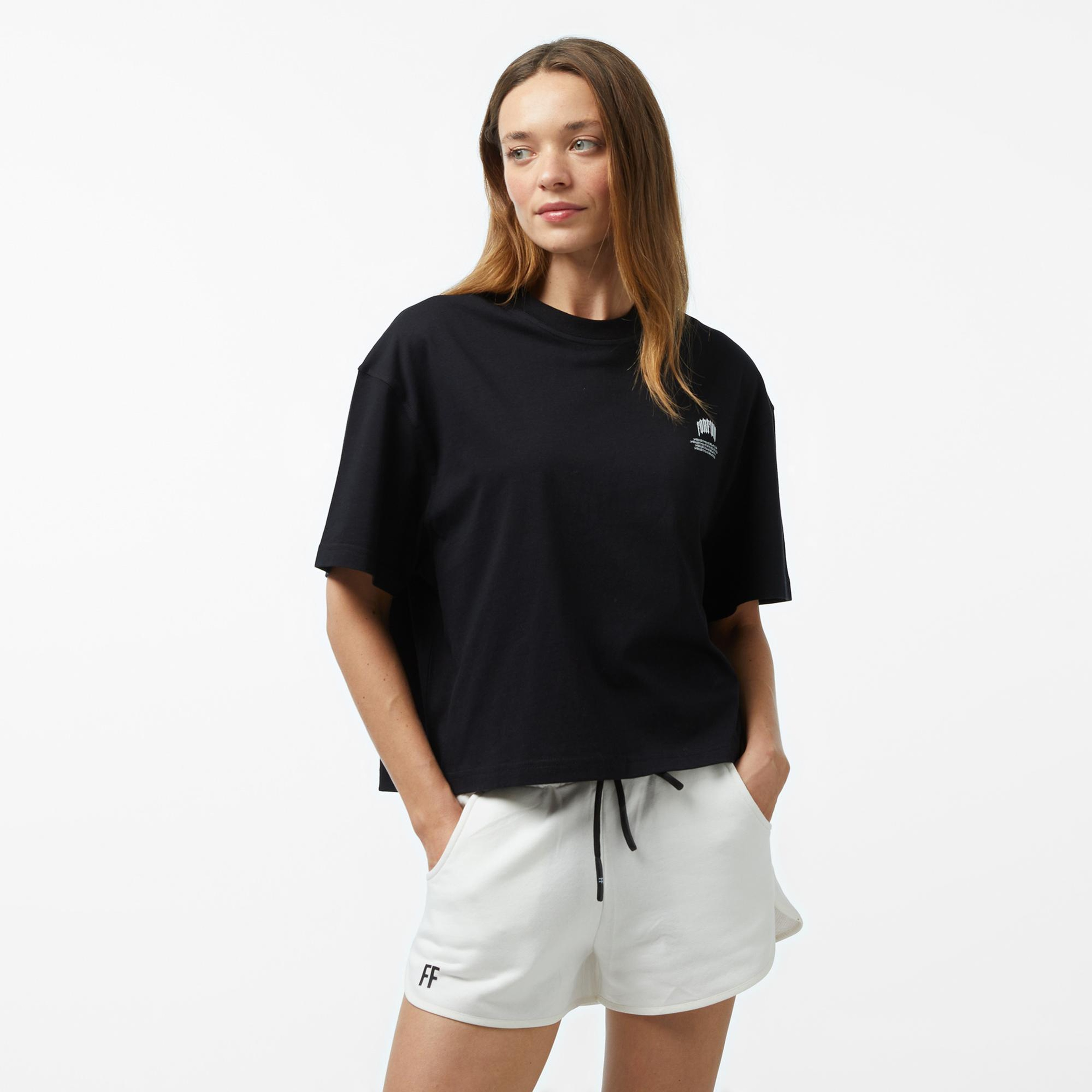 Forfun For Fun Neue - Oversize Kadın Siyah T-Shirt